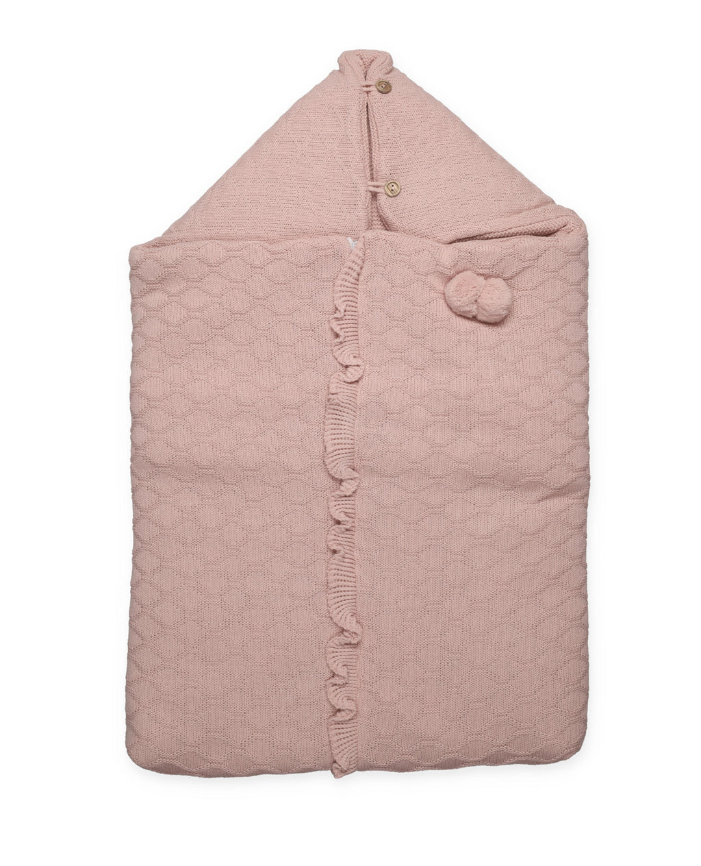 BABY SACK WITH DIAMOND PATTERN AND A HOOD 