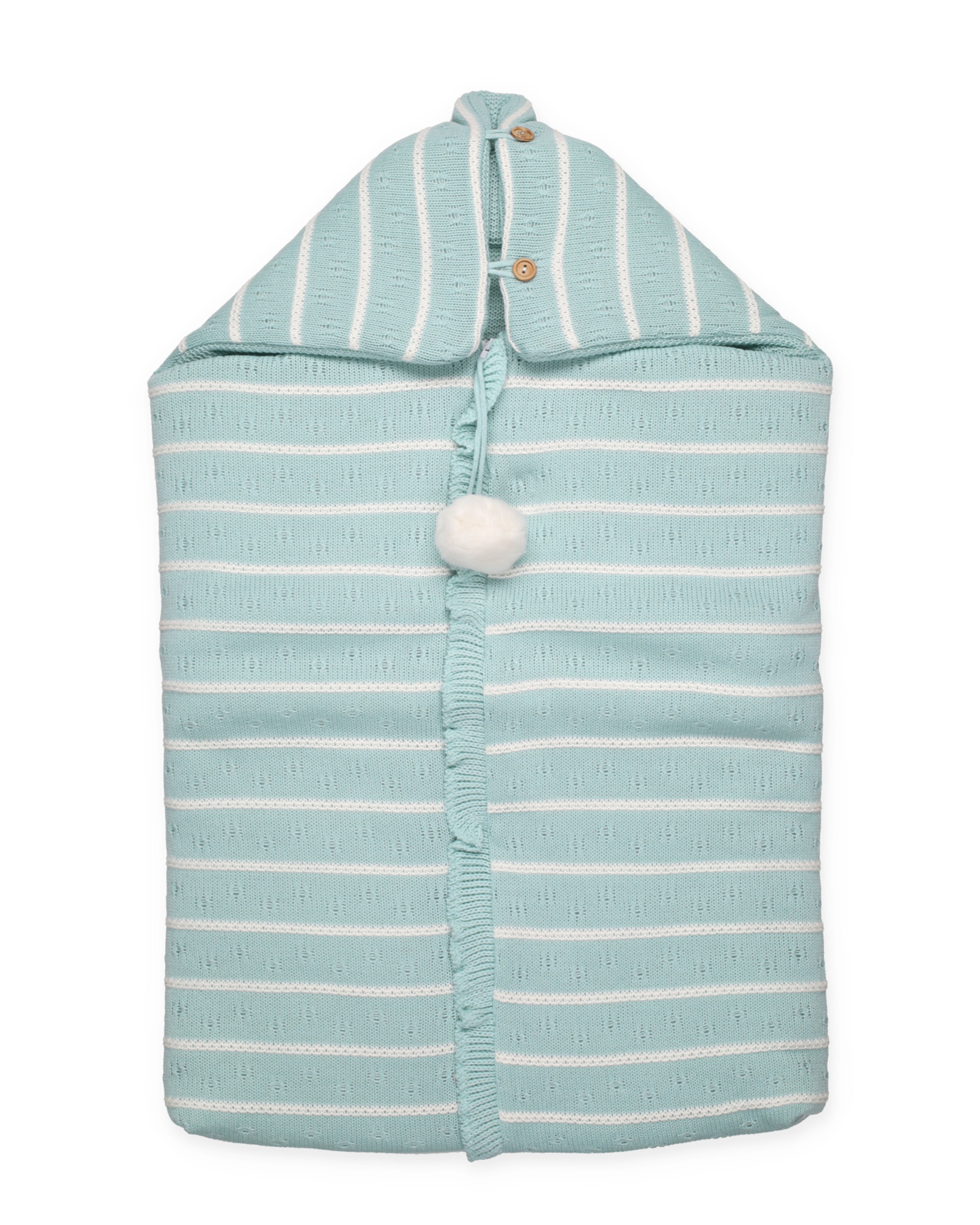 GIACCA CON CAPPUCCIO INTRECCIATA A RIGHE