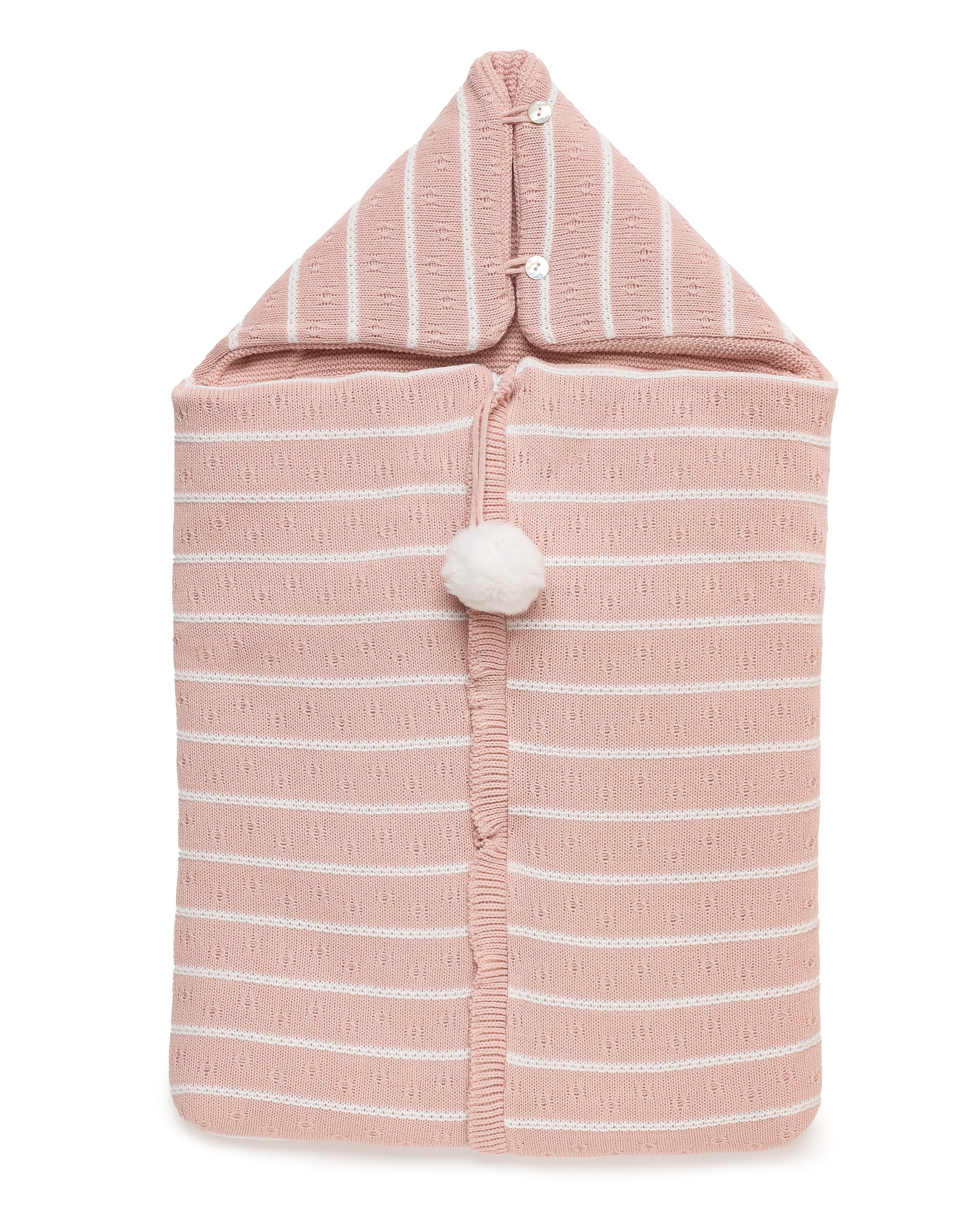 GIACCA CON CAPPUCCIO INTRECCIATA A RIGHE