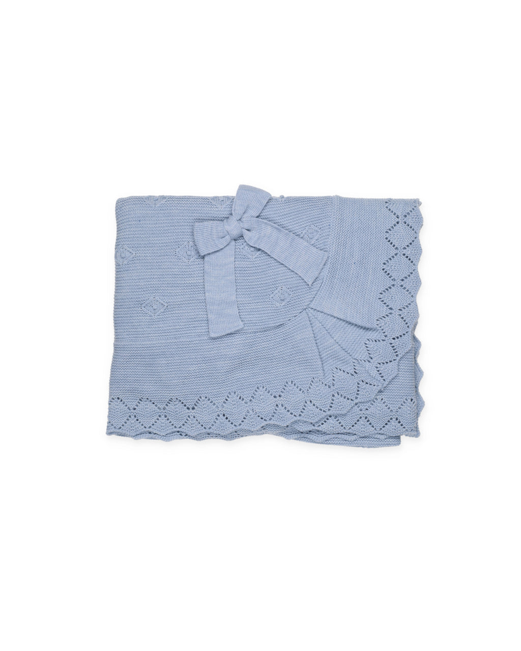 LIN SHAWL WITH DIAMOND PATTERN AND A RUFFLE 