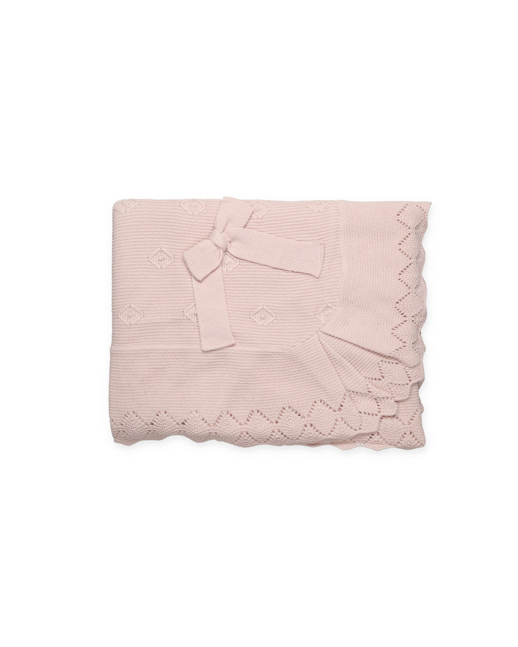 LIN SHAWL WITH DIAMOND PATTERN AND A RUFFLE 