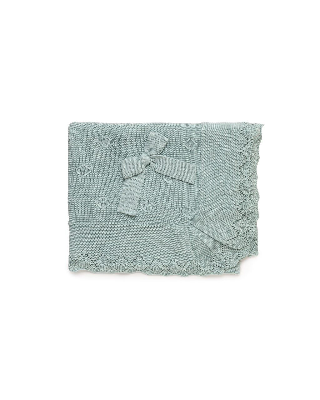 LIN SHAWL WITH DIAMOND PATTERN AND A RUFFLE 