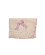 BRAIDED SHAWL WITH BOBBLES AND A 2 COLOR RUFFLE