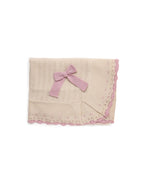 BRAIDED SHAWL WITH BOBBLES AND A 2 COLOR RUFFLE