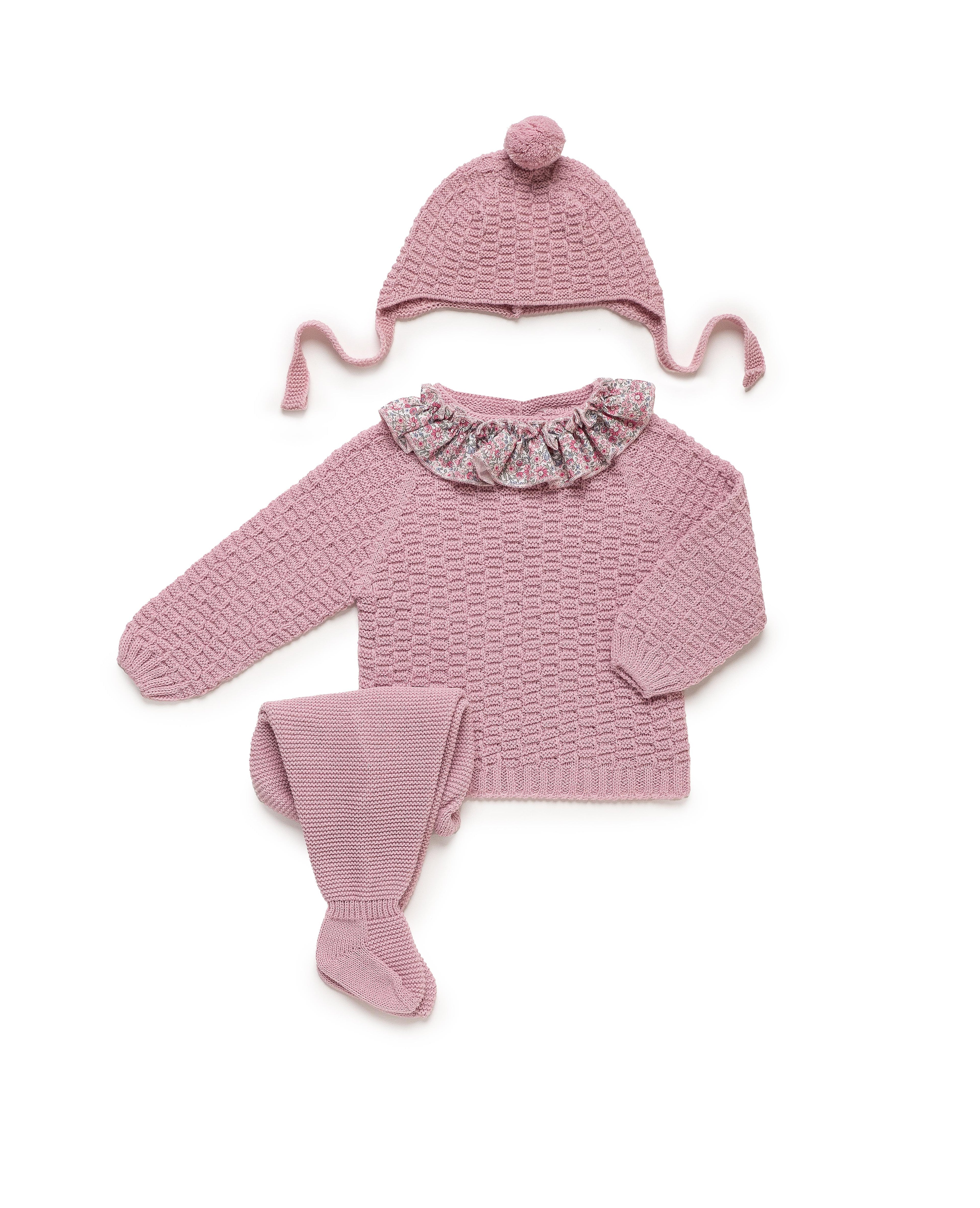 CONJUNTO 3.P CUADRITOS VOLANTE FLORES