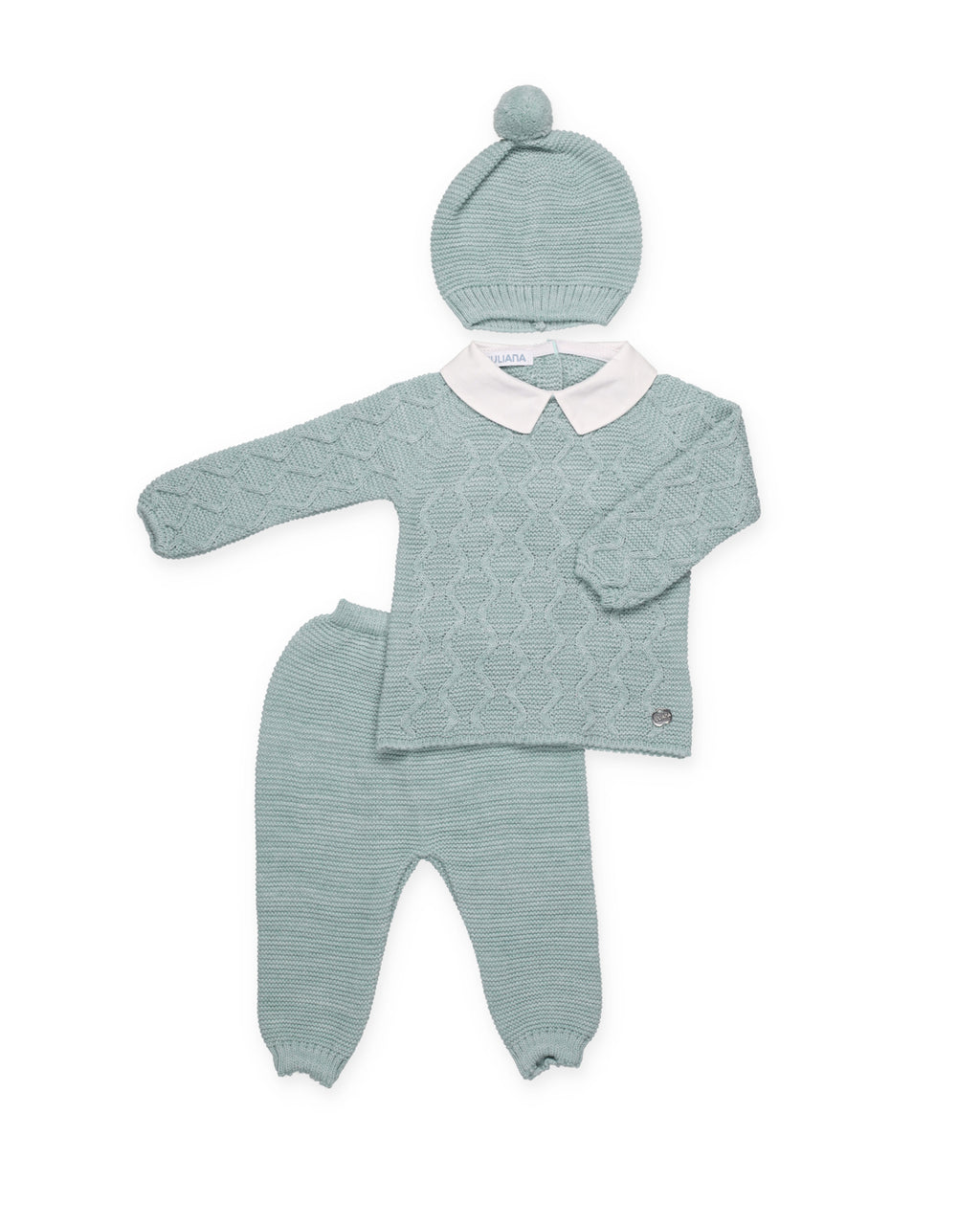 COMPLETO 3 PEZZI CON TRECCE COLLO E PANTALONCINI 