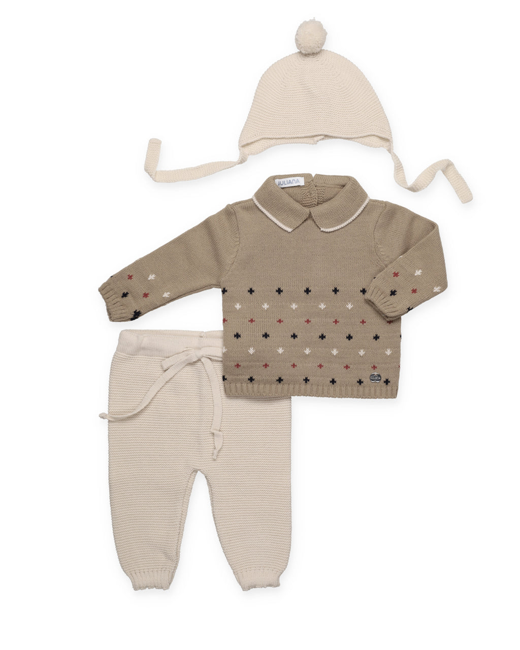 3-PIECE SET WITH EMBROIDED STARS AND TROUSERS 
