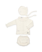 3-PIECE SET WITH VERTICAL BRAIDS AND A KNIT BLOOMER 