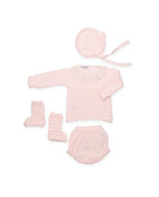 COMPLETO 4 PEZZI CON CULOTTE IN MAGLIA LIN E SCARPINE 