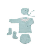 COMPLETO 4 PEZZI CON CULOTTE IN MAGLIA LIN E SCARPINE 