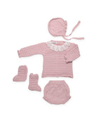 COMPLETO 4 PEZZI CON CULOTTE IN MAGLIA LIN E SCARPINE 