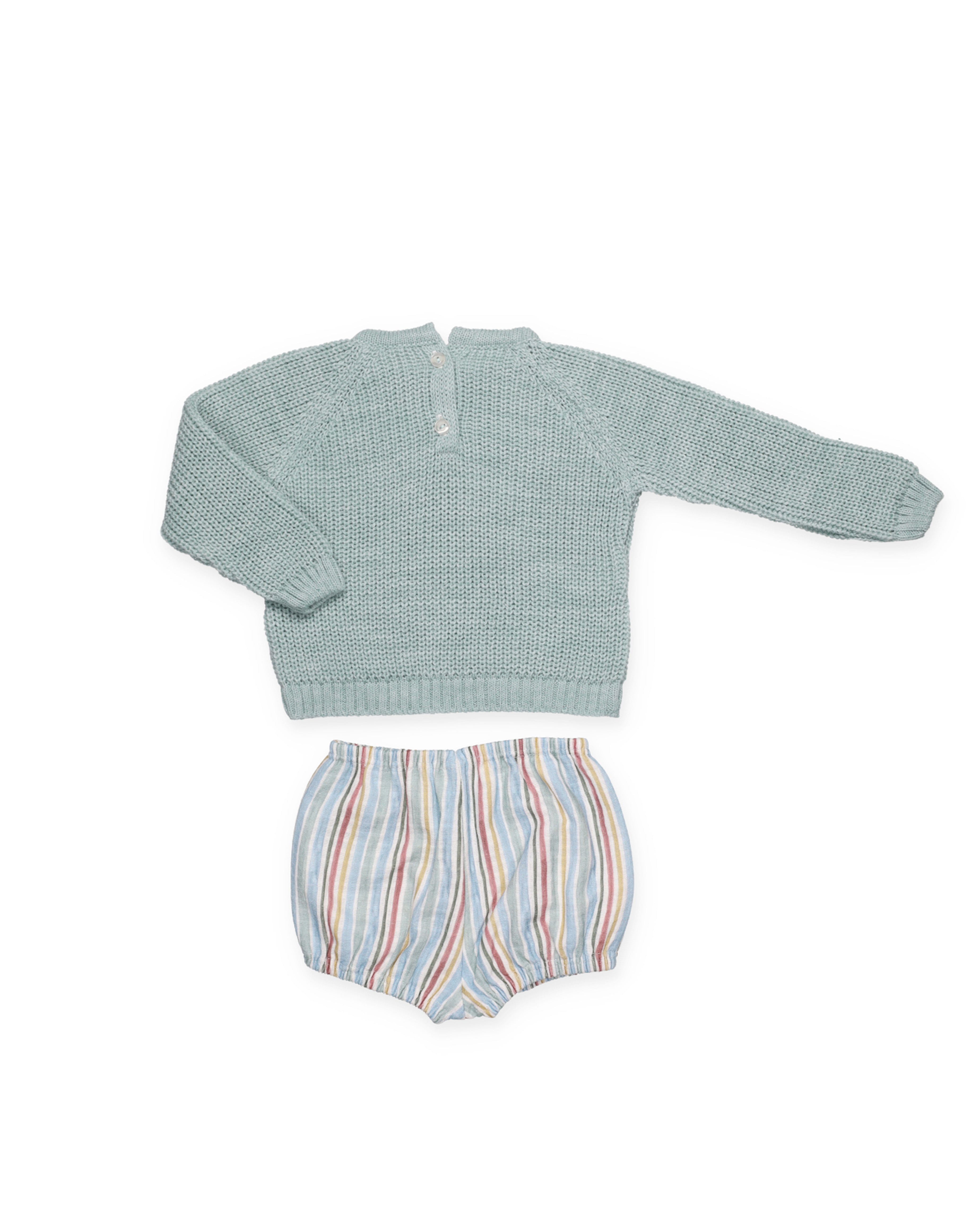 SET DI PANTALONI A RIGHE DI PERLE