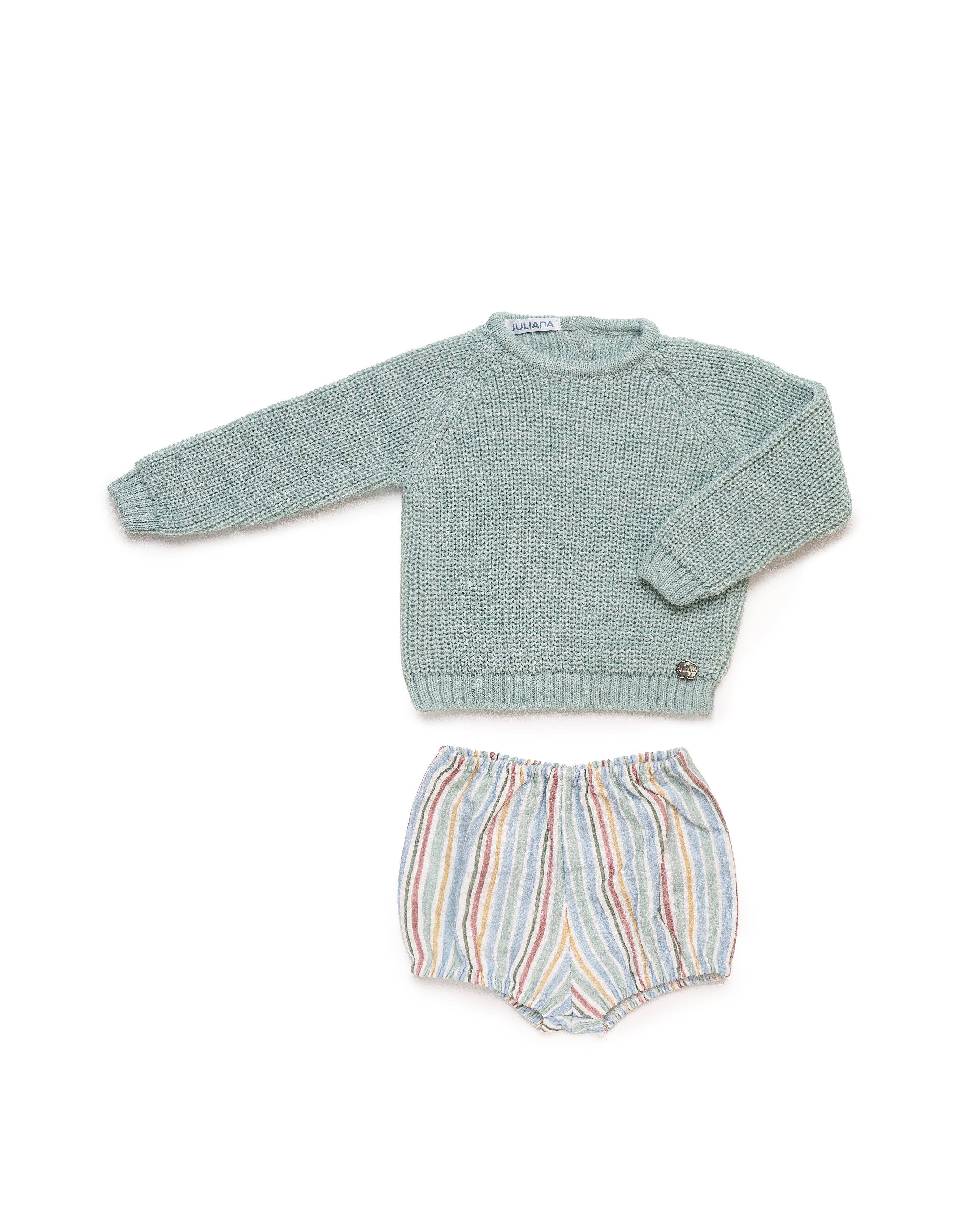 SET DI PANTALONI A RIGHE DI PERLE