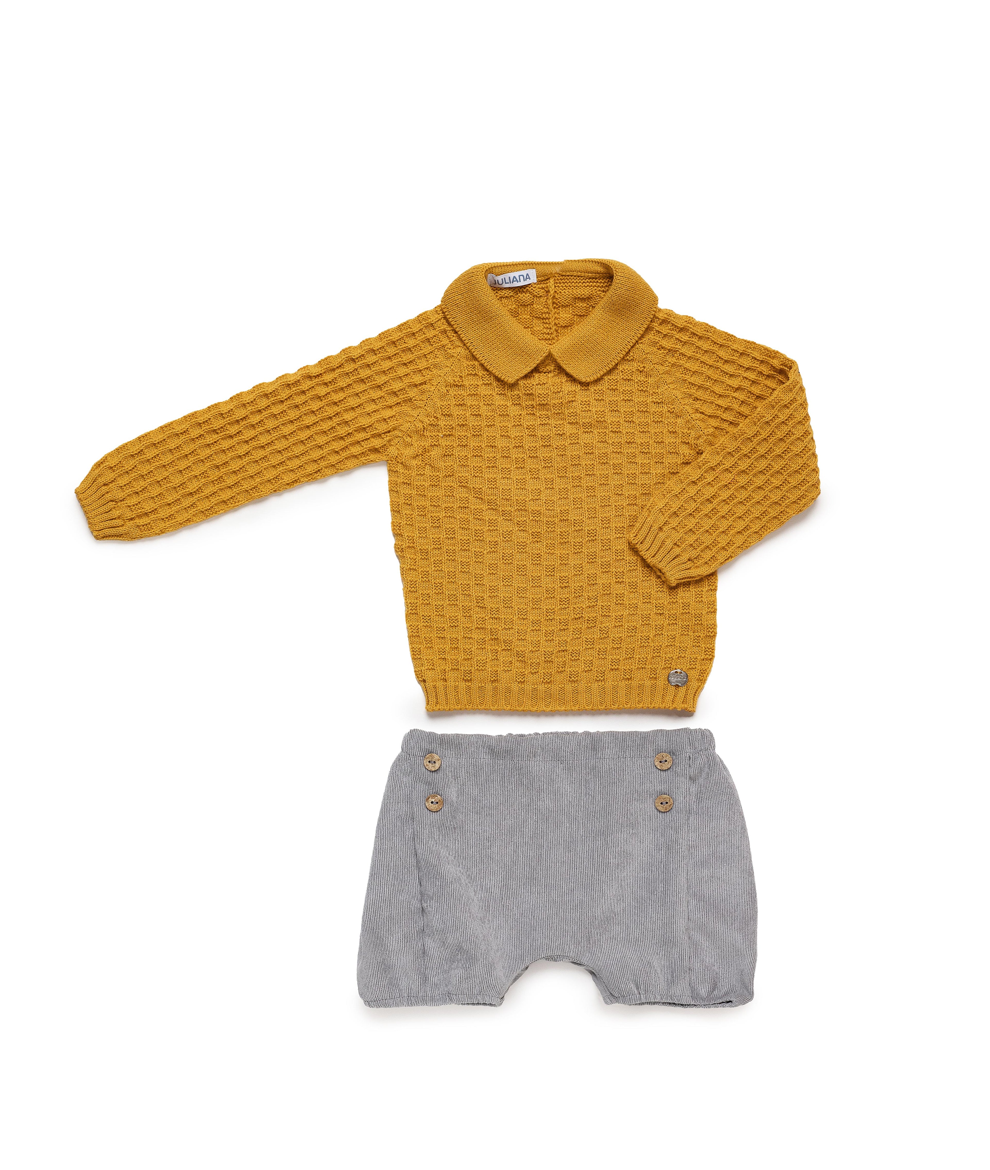 Set di pantaloni in velluto a coste a quadri