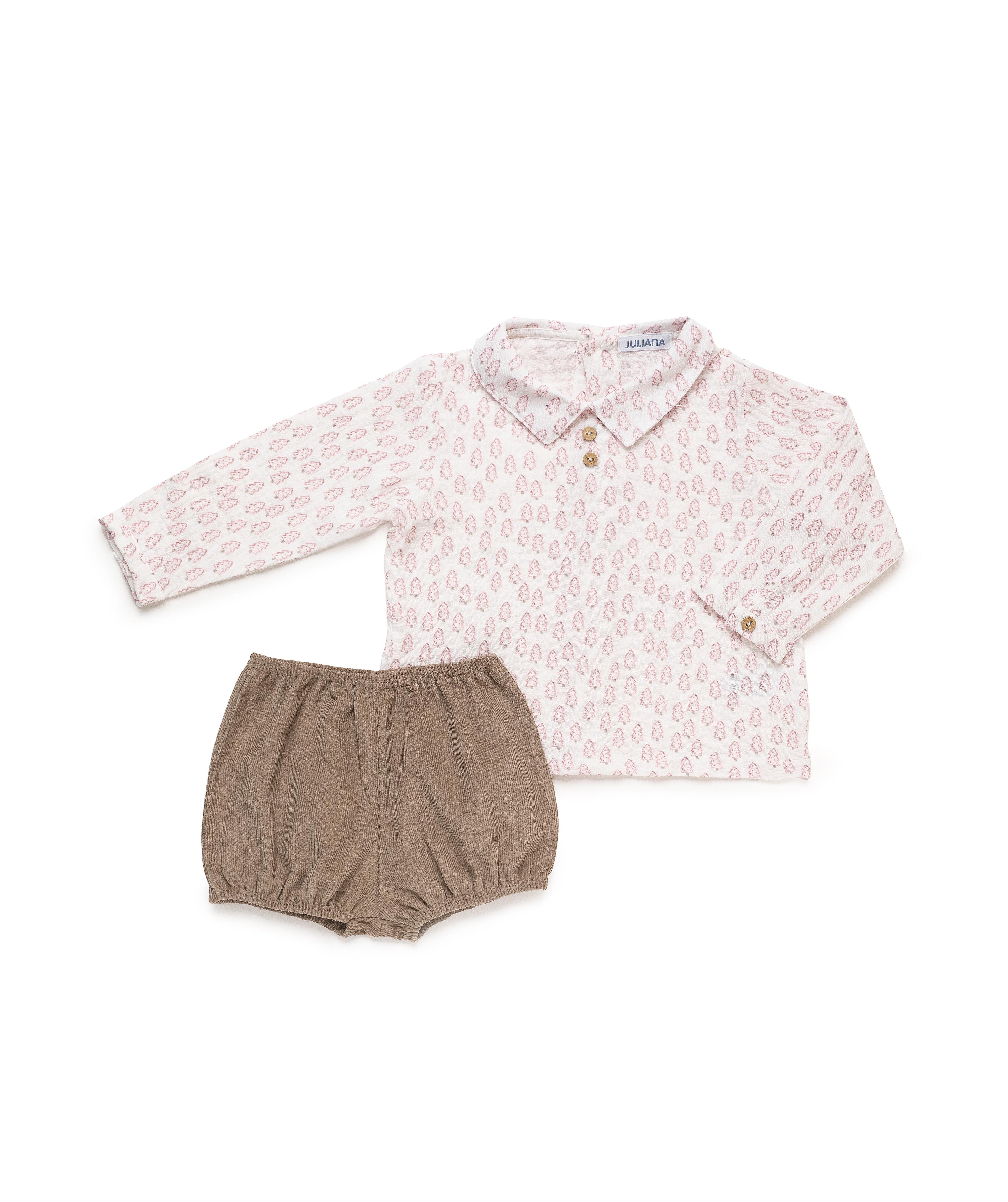 CONJUNTO PANTALON PANA CAMISA ARBOLES