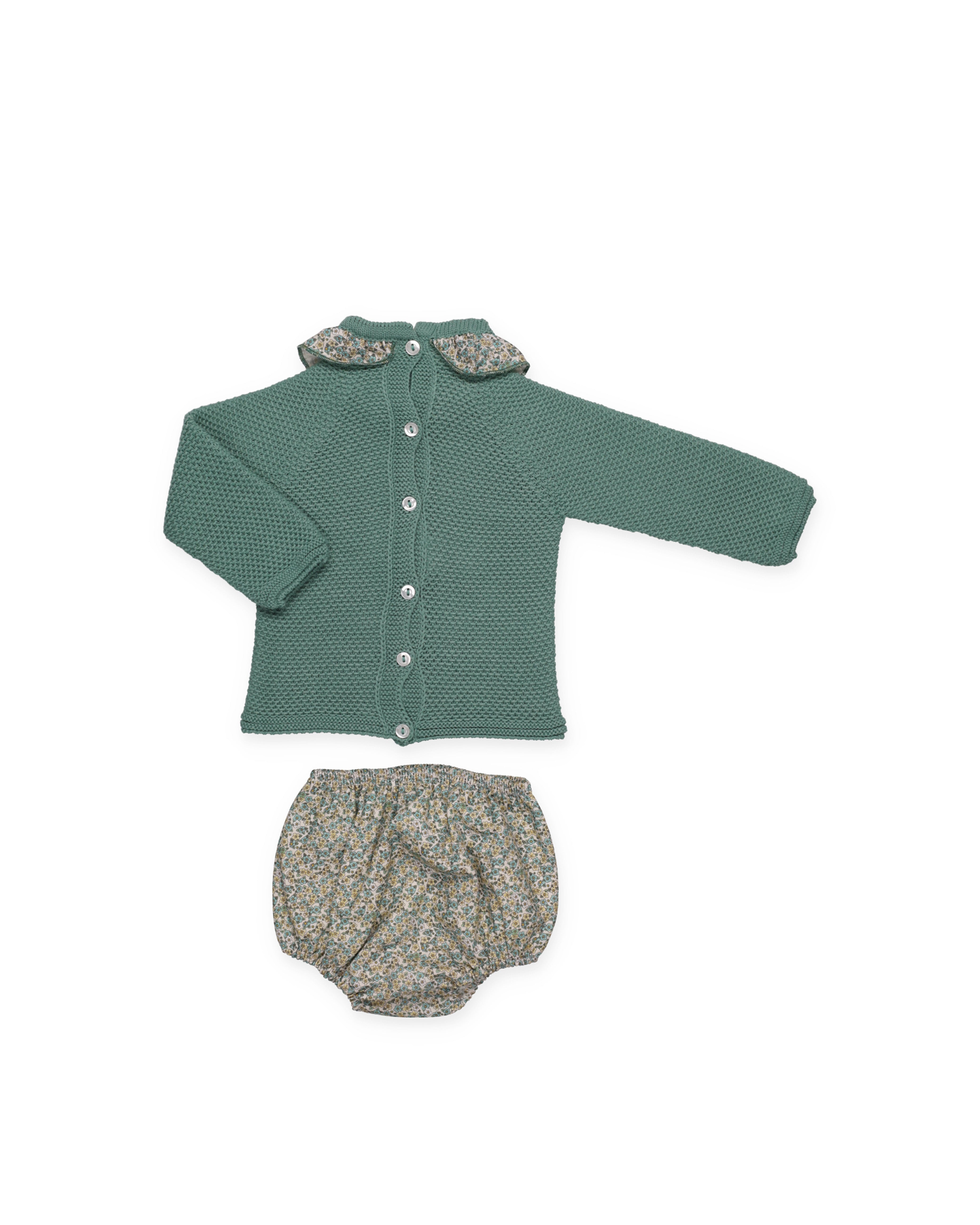 Completo di mutandine con fiori arricciati