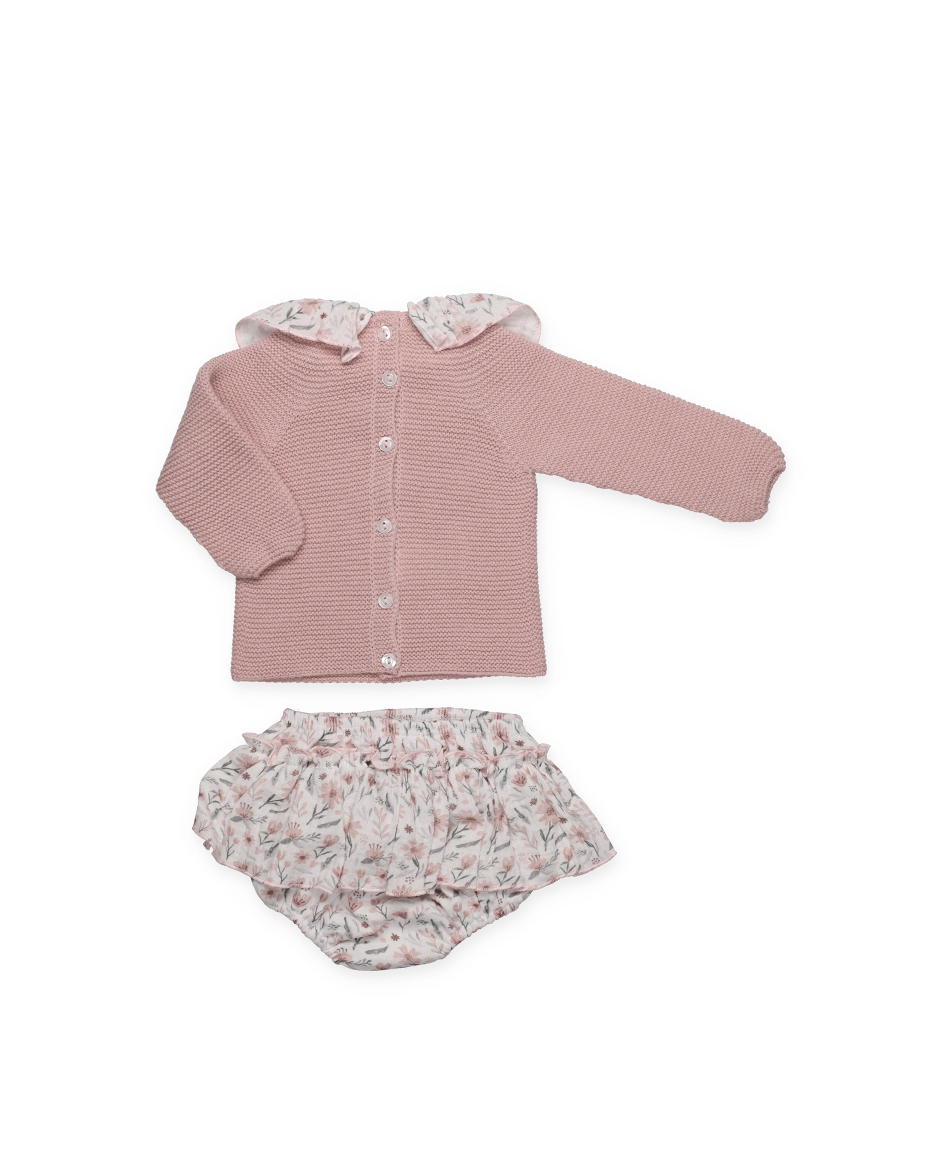 COMPLETO DI SLIP CON VOLANT A FIORI