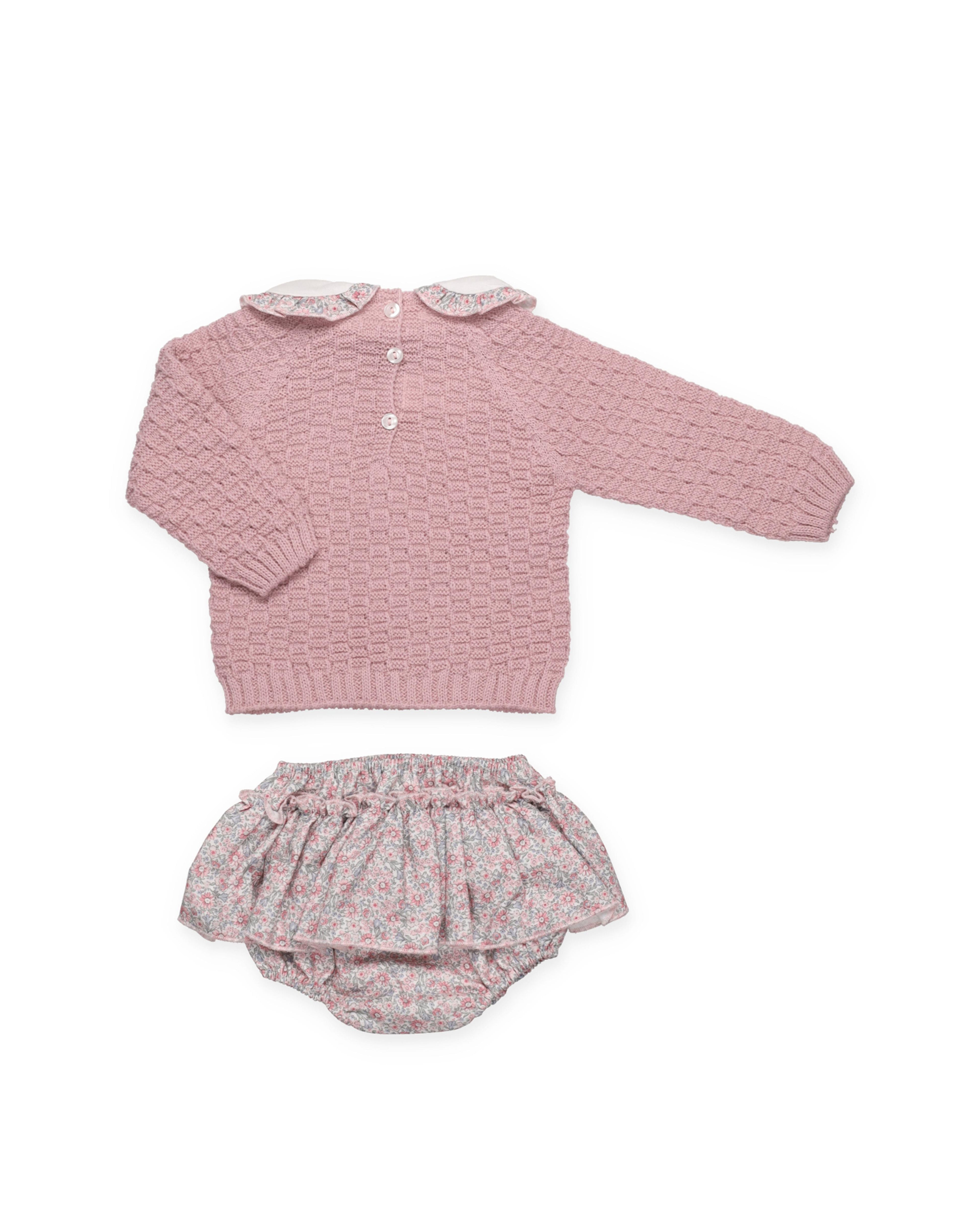 Completo slip a quadri con volant