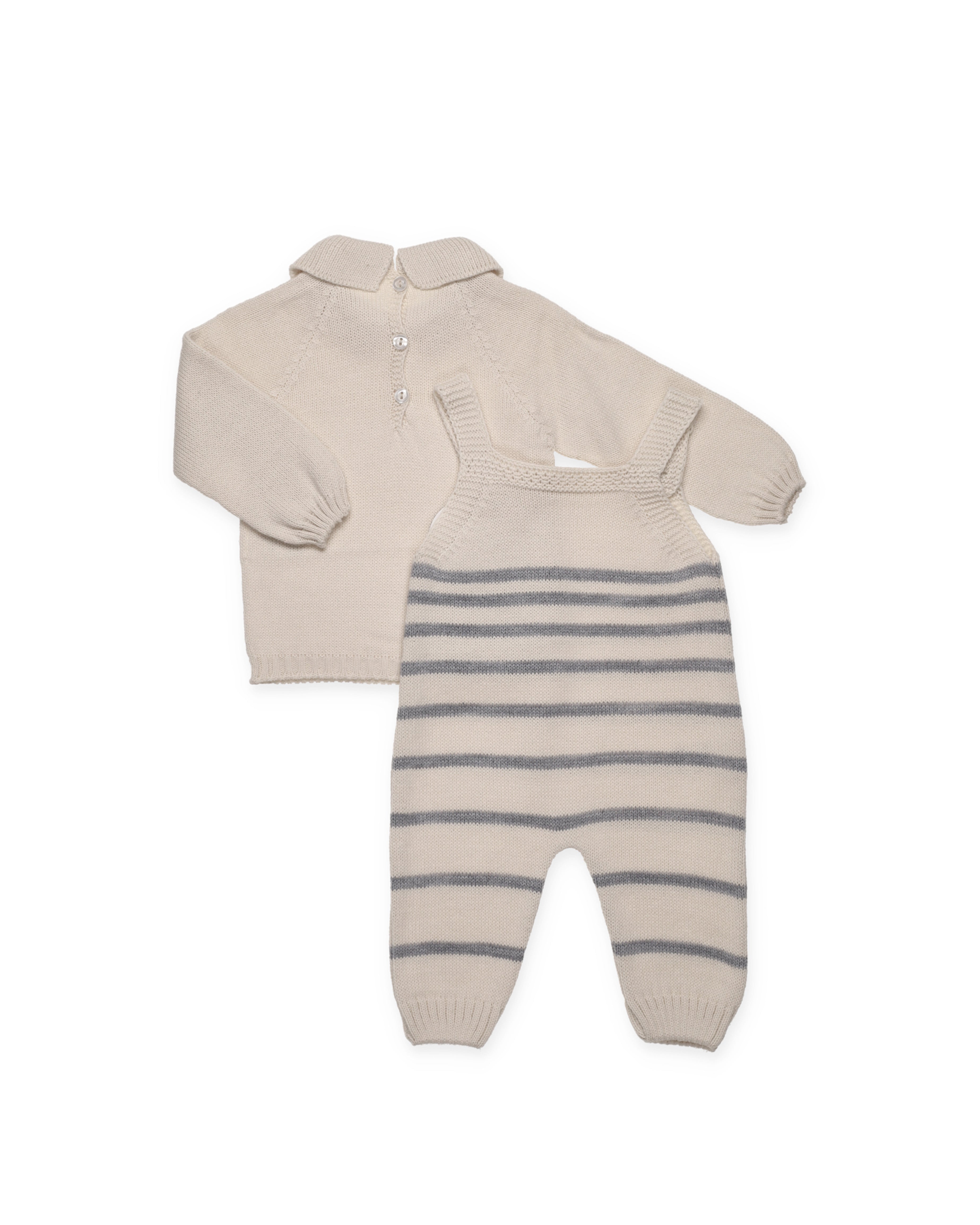 SALOPETTE IN MAGLIA A RIGHE CON JERSEY