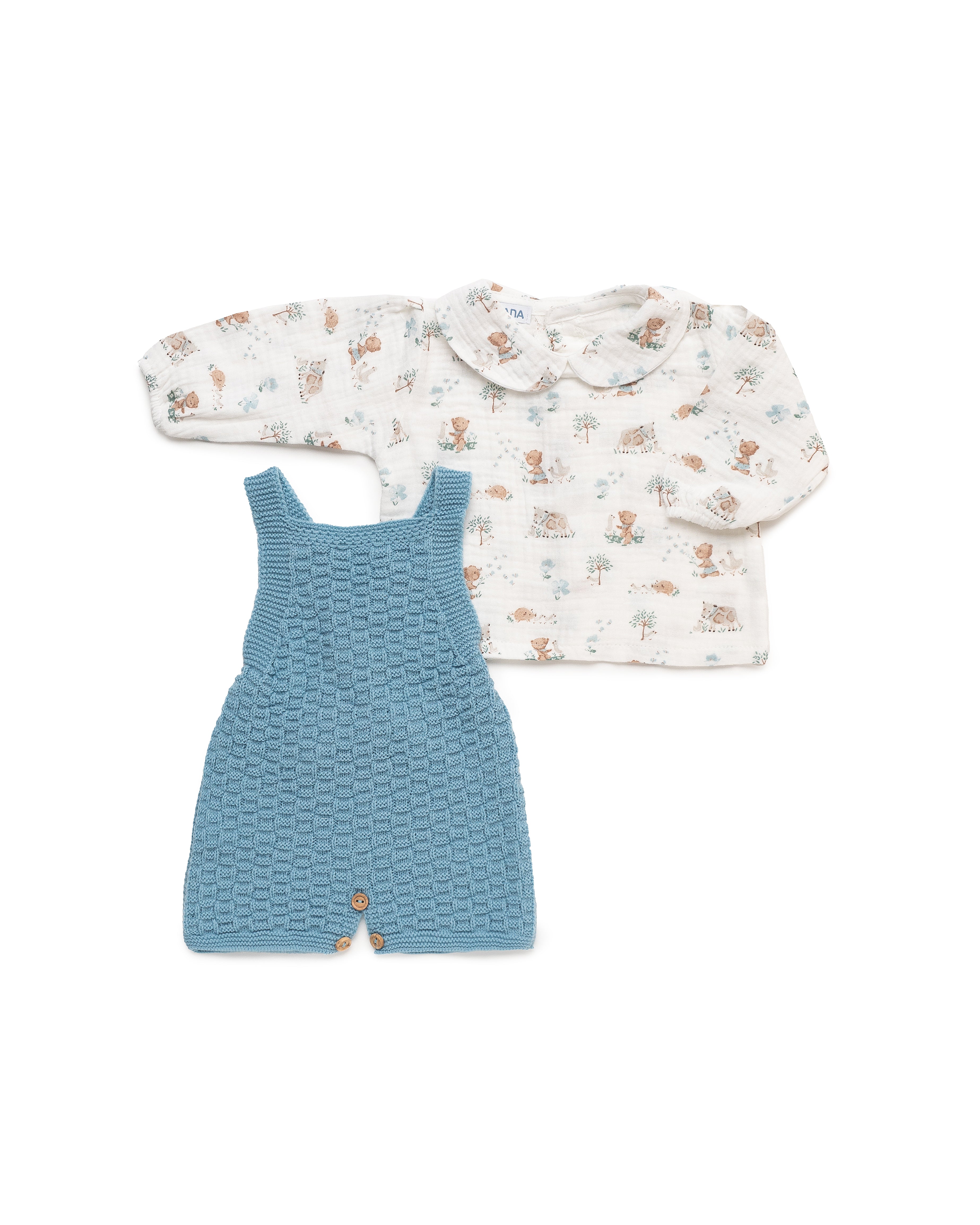 SALOPETTE IN MAGLIA CON STAMPA ANIMALI