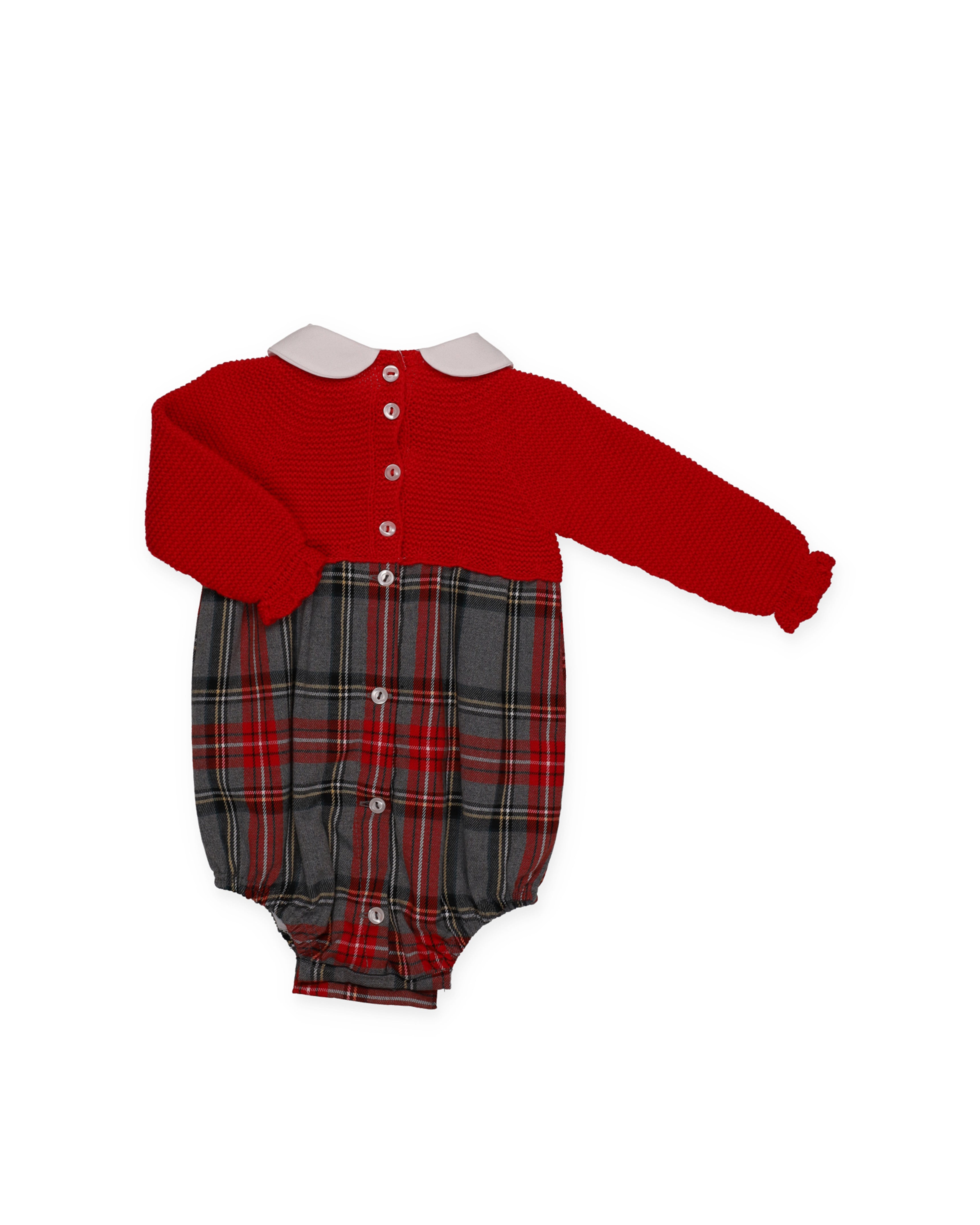 TUTINA IN MAGLIA A QUADRI CON 2 POMPON