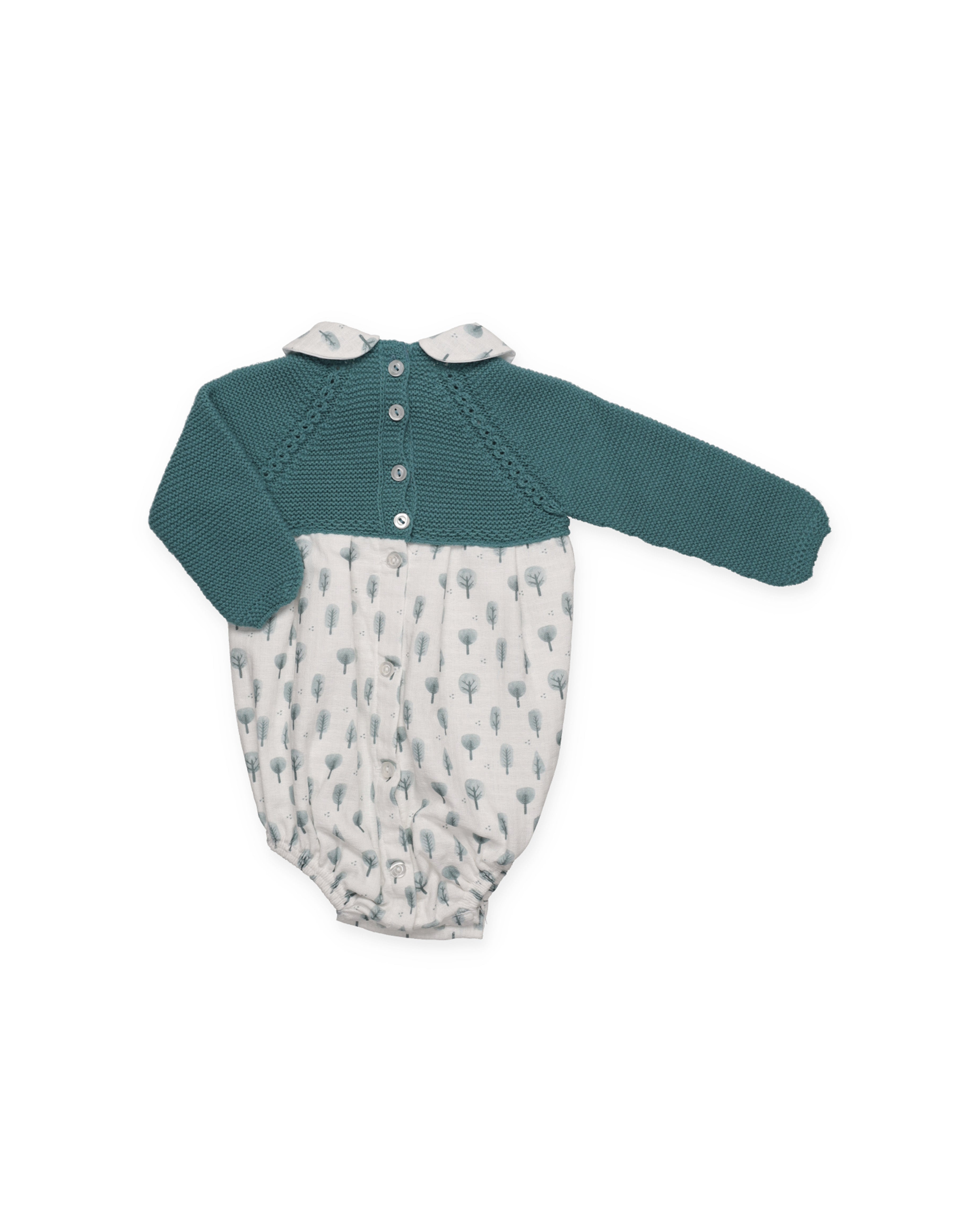 Tuta lavorata a maglia con alberi