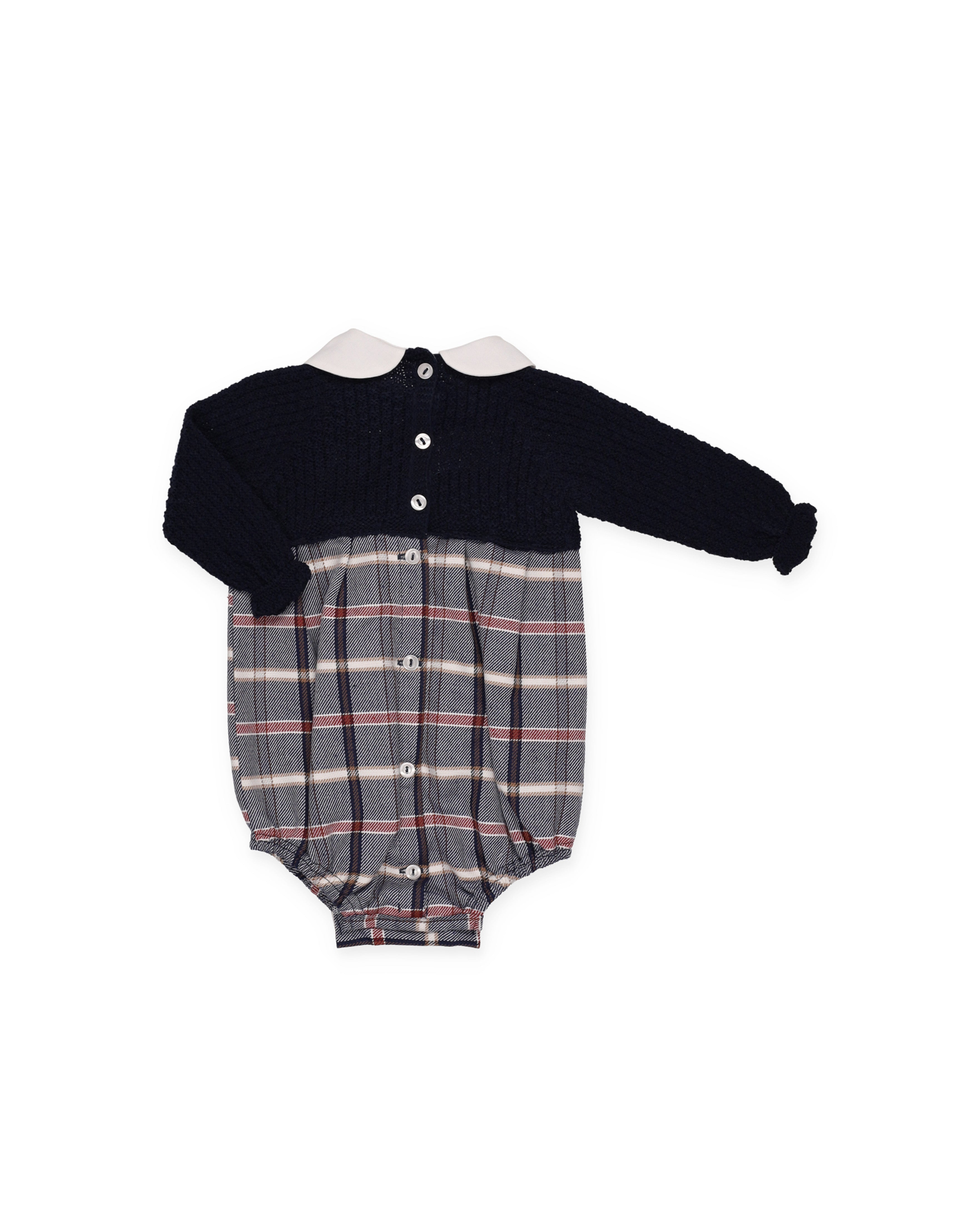 TUTINA IN MAGLIA A SCACCHI CON 2 POMPON