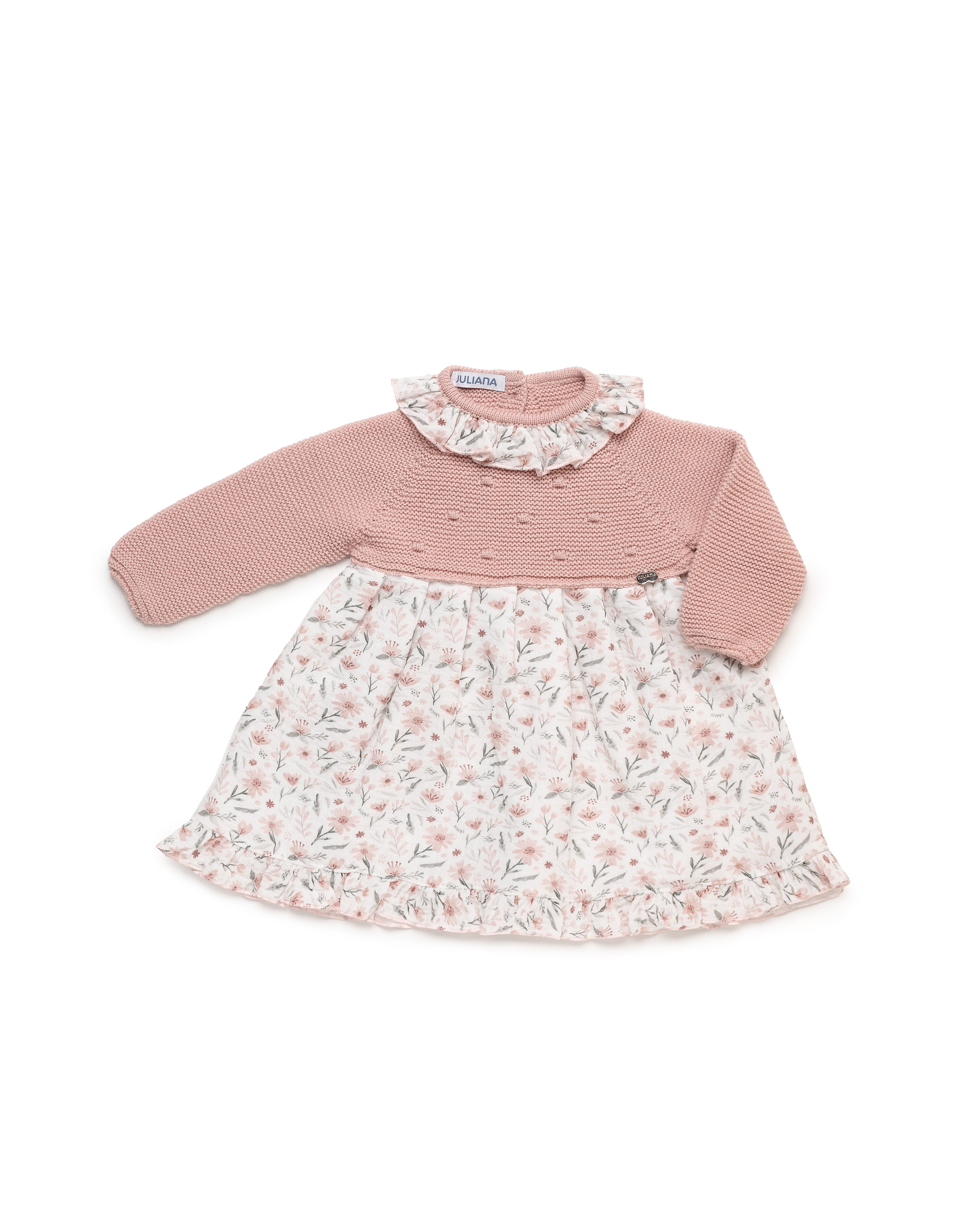 VESTIDO CUERPO PUNTO BODOQUES FLORES