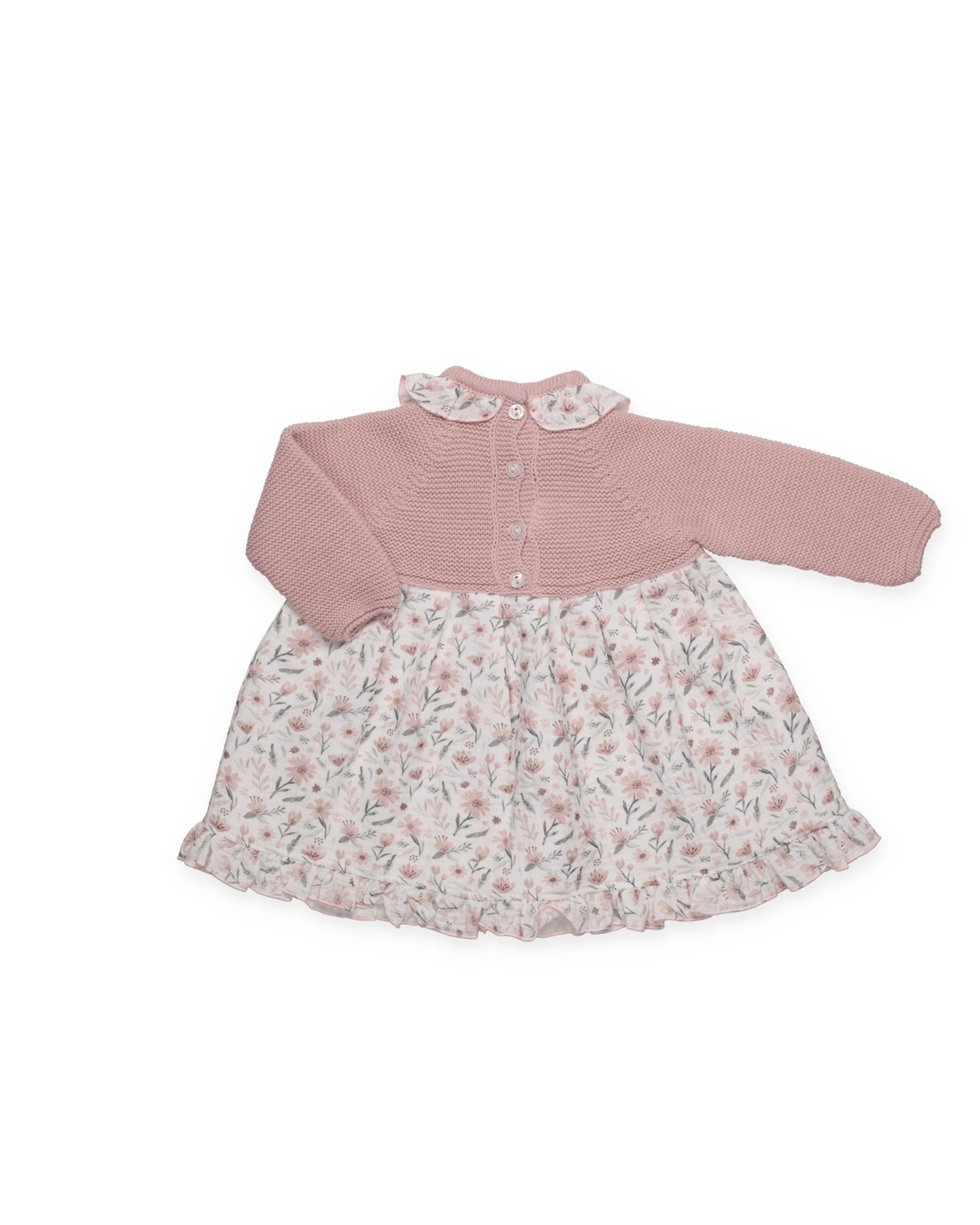 VESTIDO CUERPO PUNTO BODOQUES FLORES