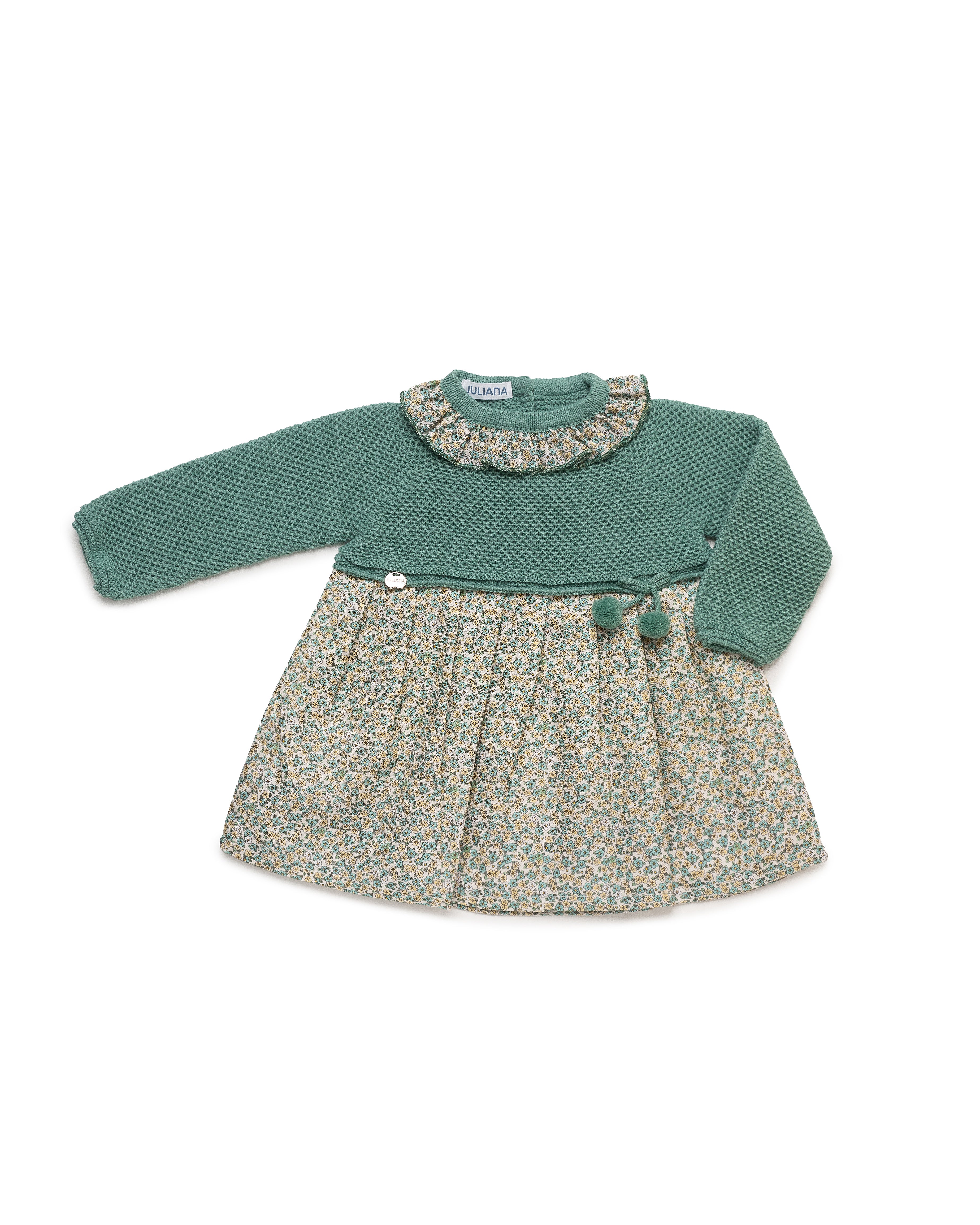 ABITO IN MAGLIA CON ARRICCIATURE A FIORI