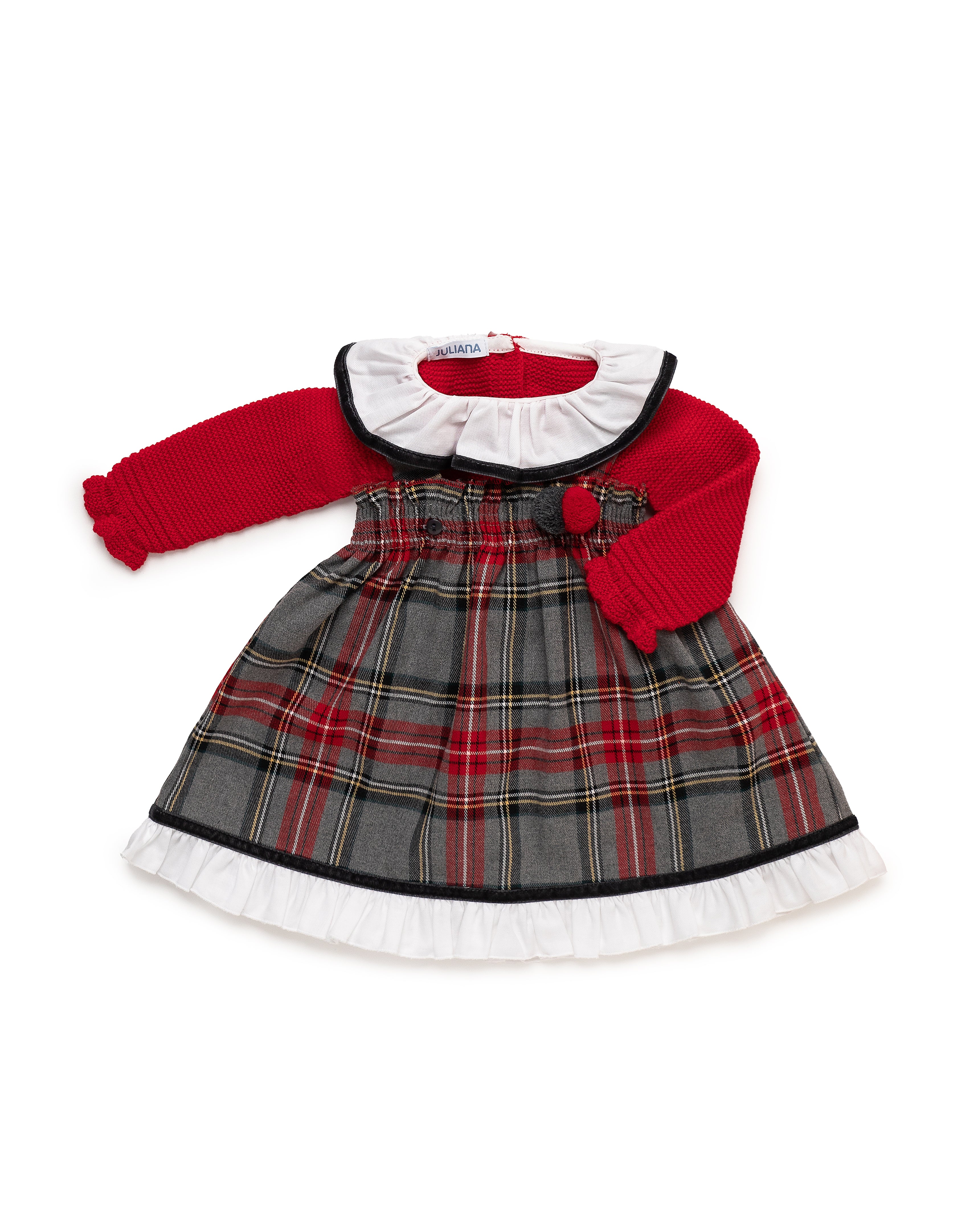 PICHI CUADROS CON JERSEY VOLANTE