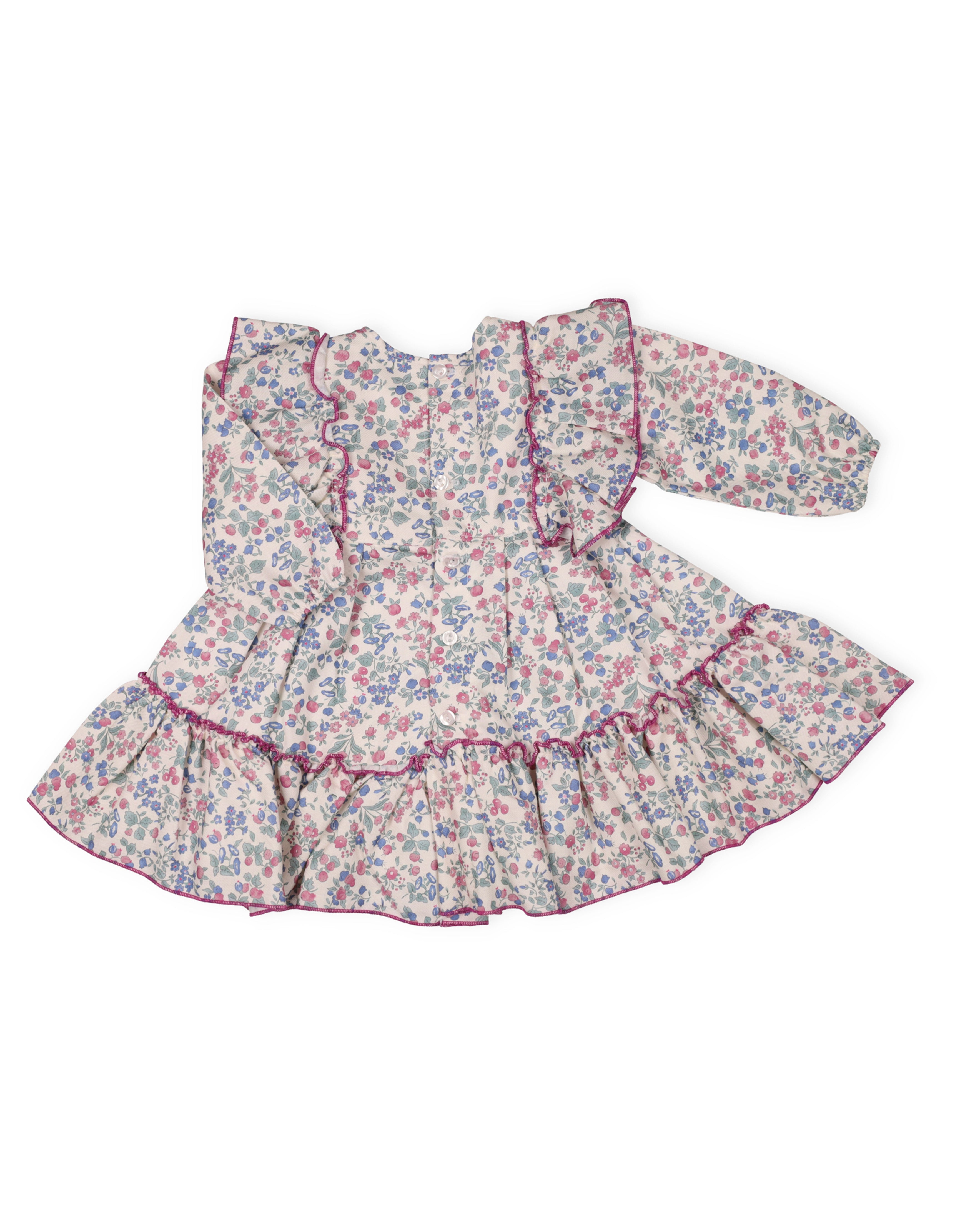 ABITO 2. VOLUME A FIORI CON SPALLE A VOLANT