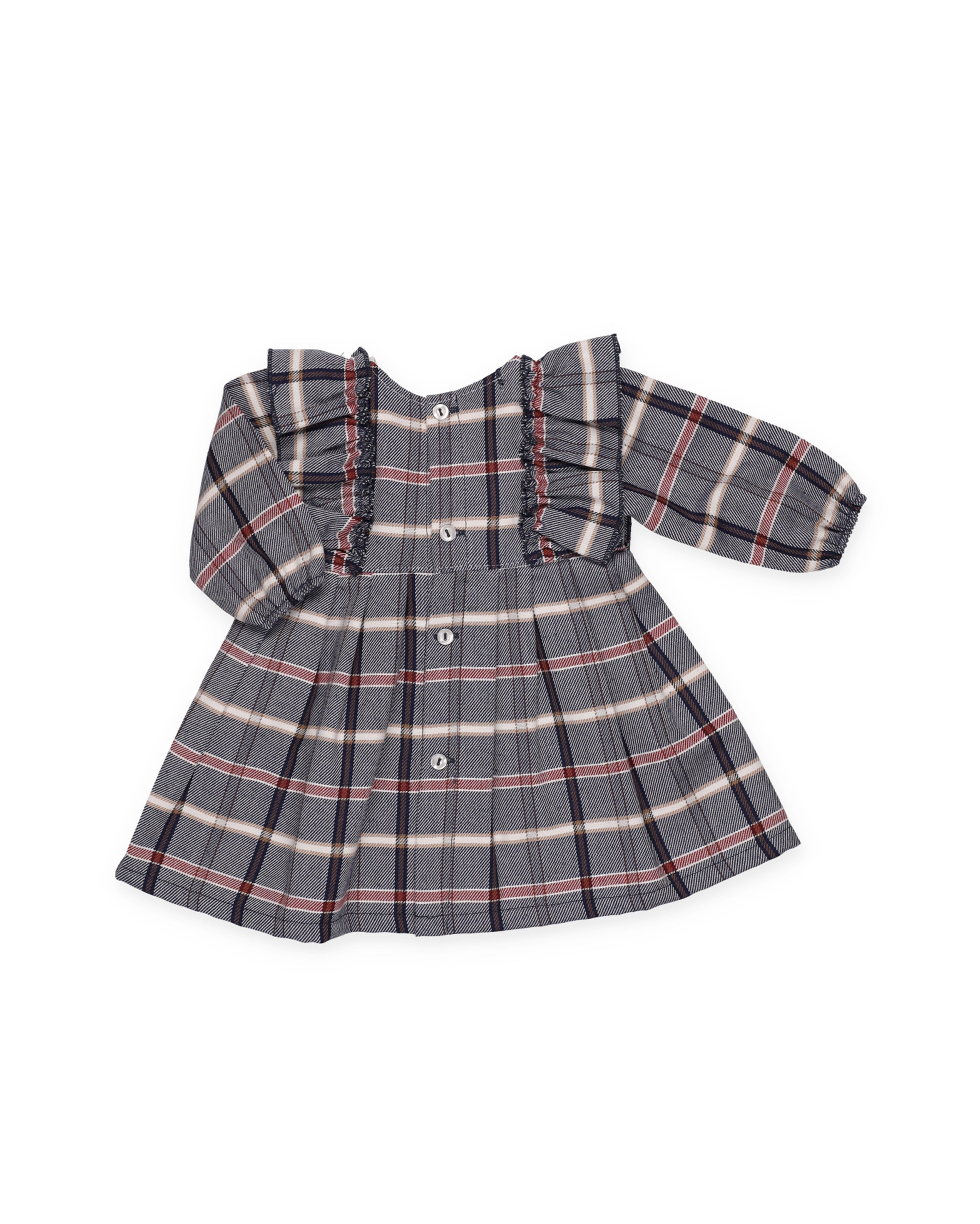 VESTIDO ENTERIZO CUADROS LAZO TERCIOPELO