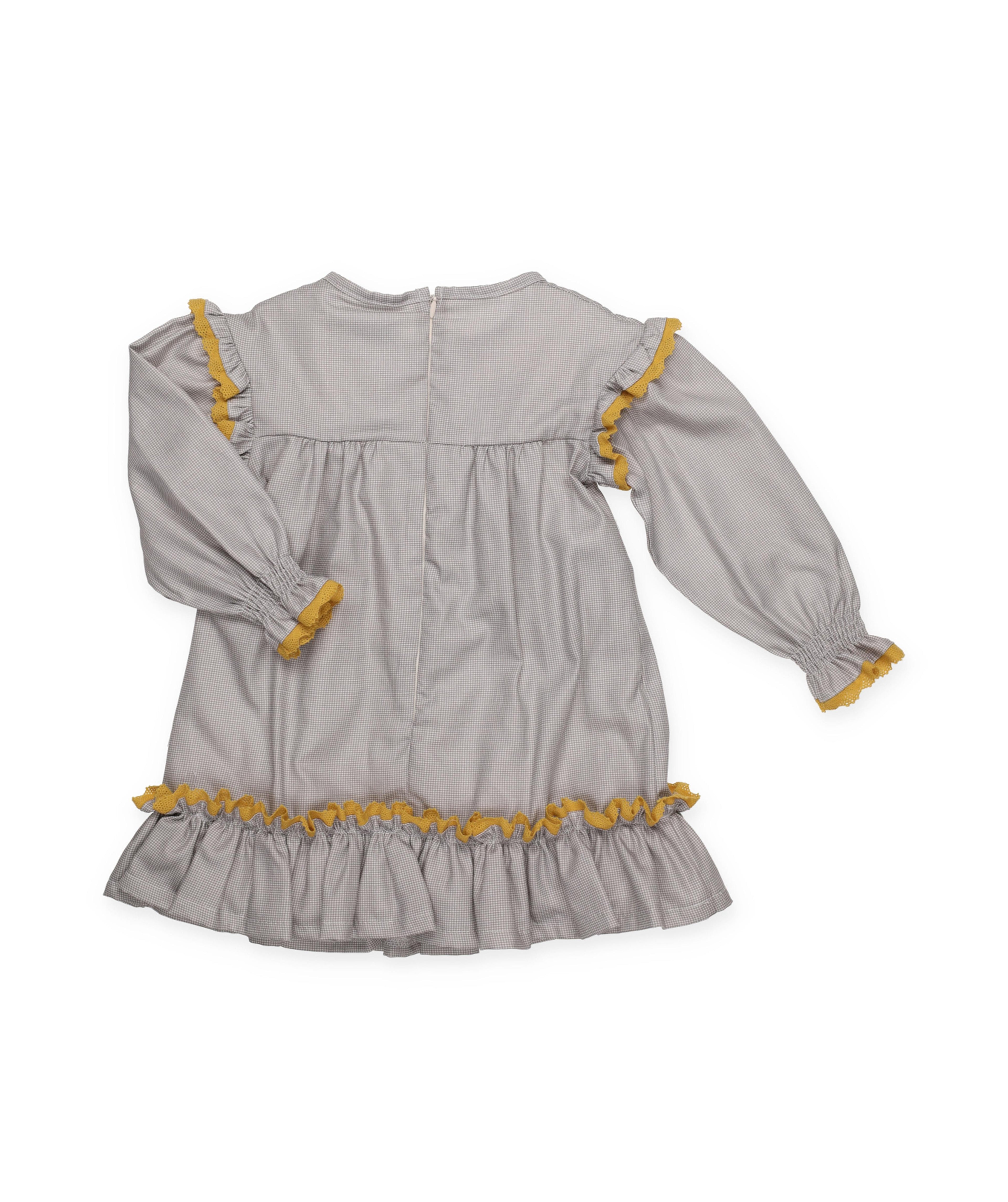 VESTIDO ENTERIZO CUADRITOS BORDADO