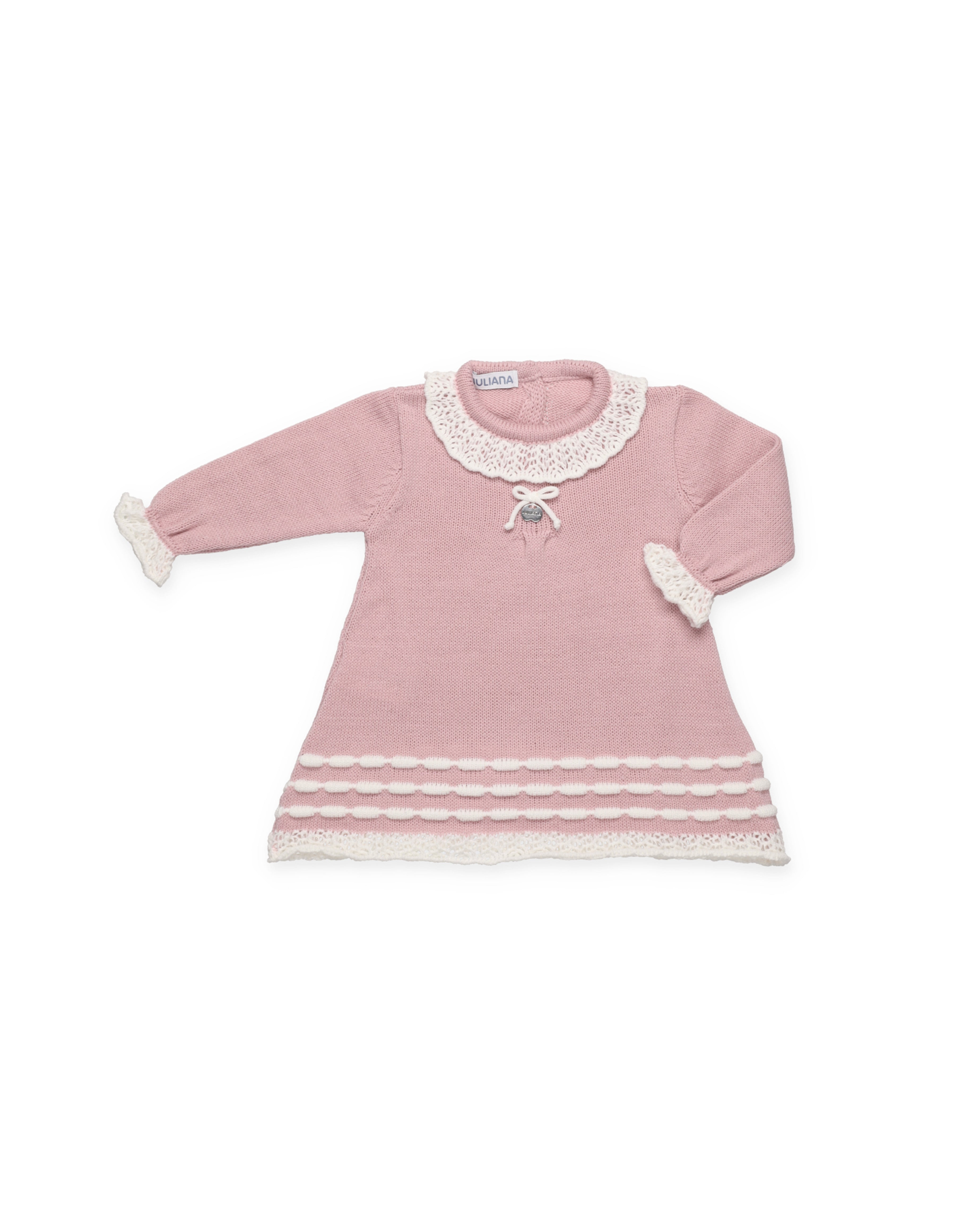 ABITO IN MAGLIA CON PIEGHE IN PIZZO