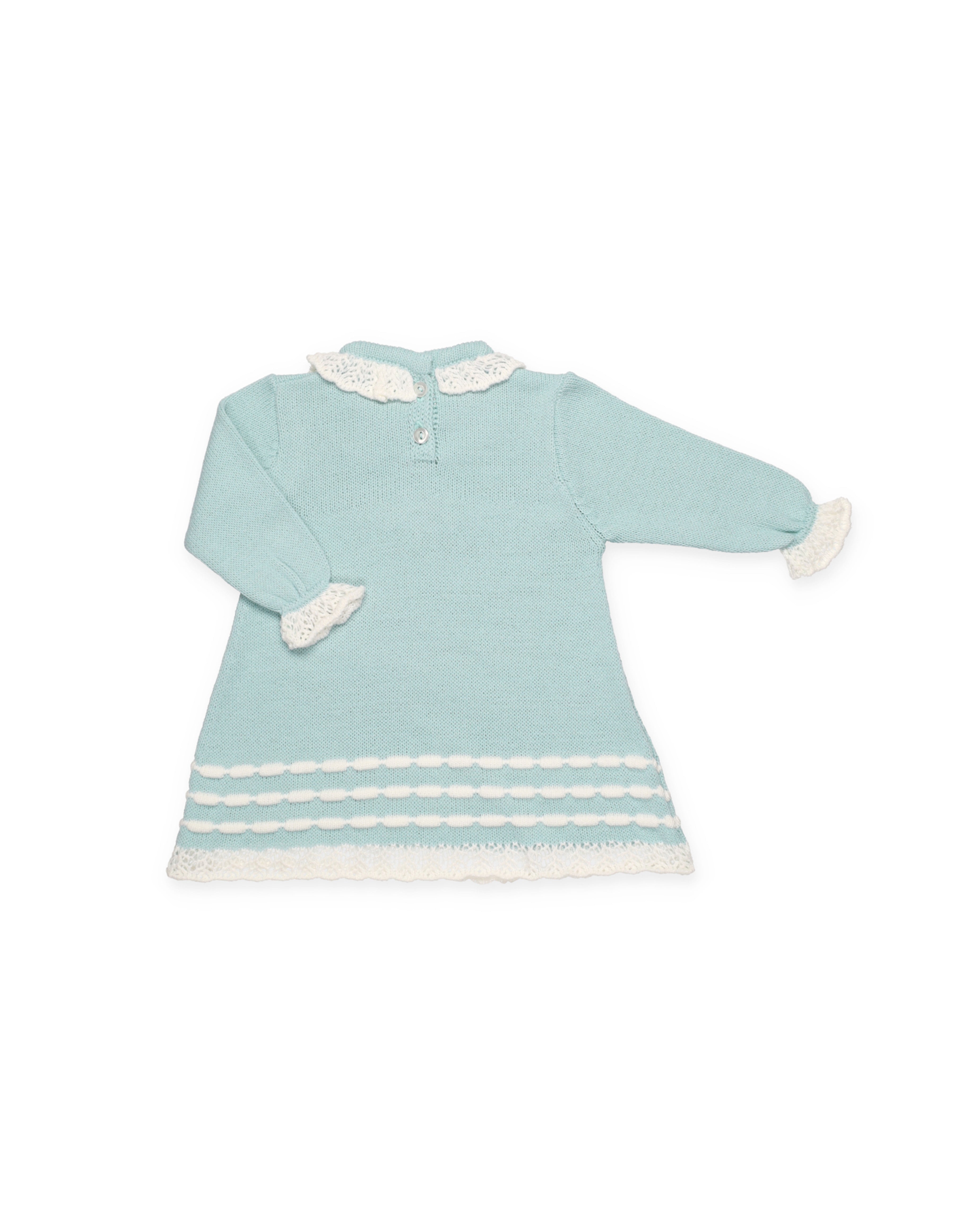 ABITO IN MAGLIA CON PIEGHE IN PIZZO