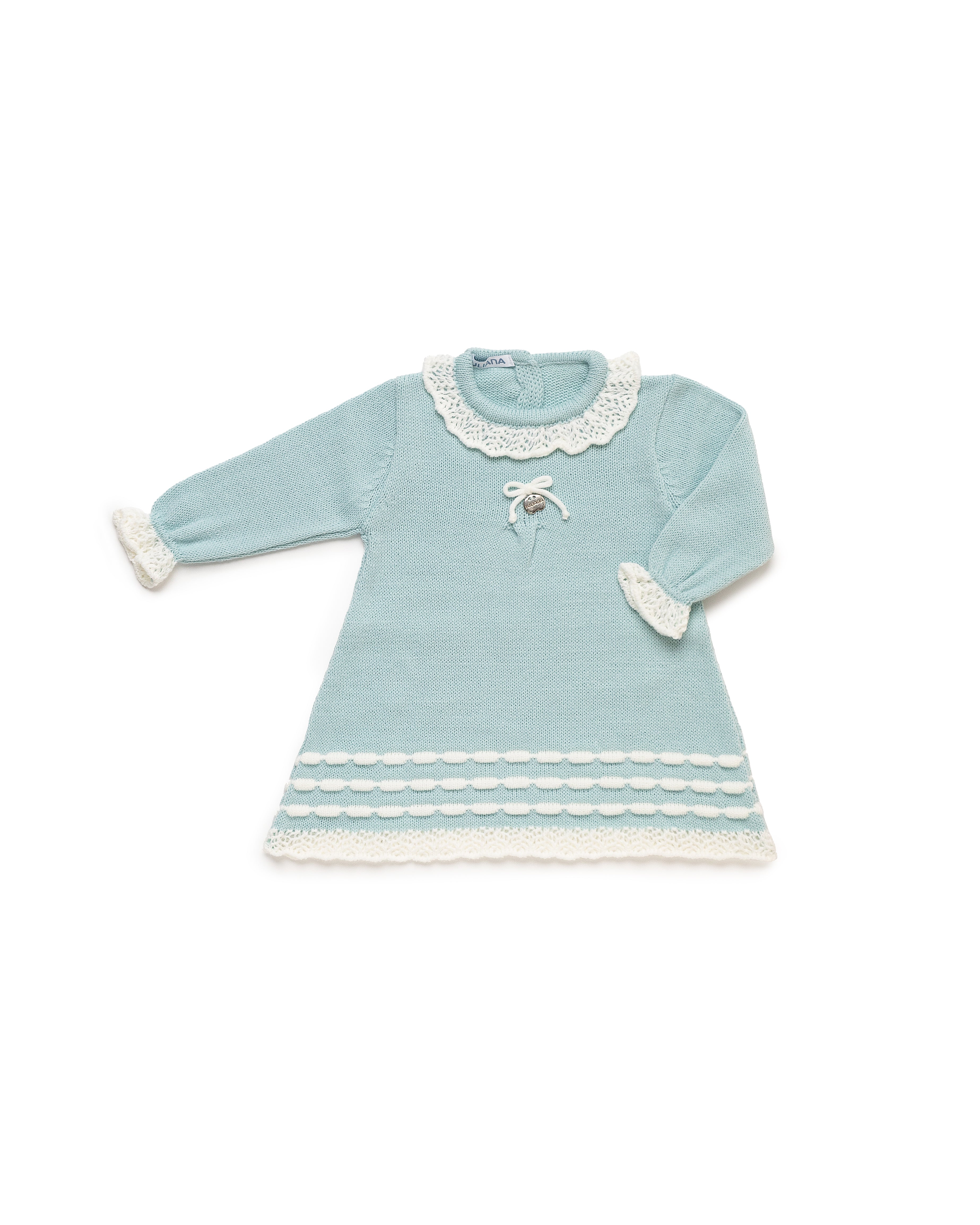 ABITO IN MAGLIA CON PIEGHE IN PIZZO