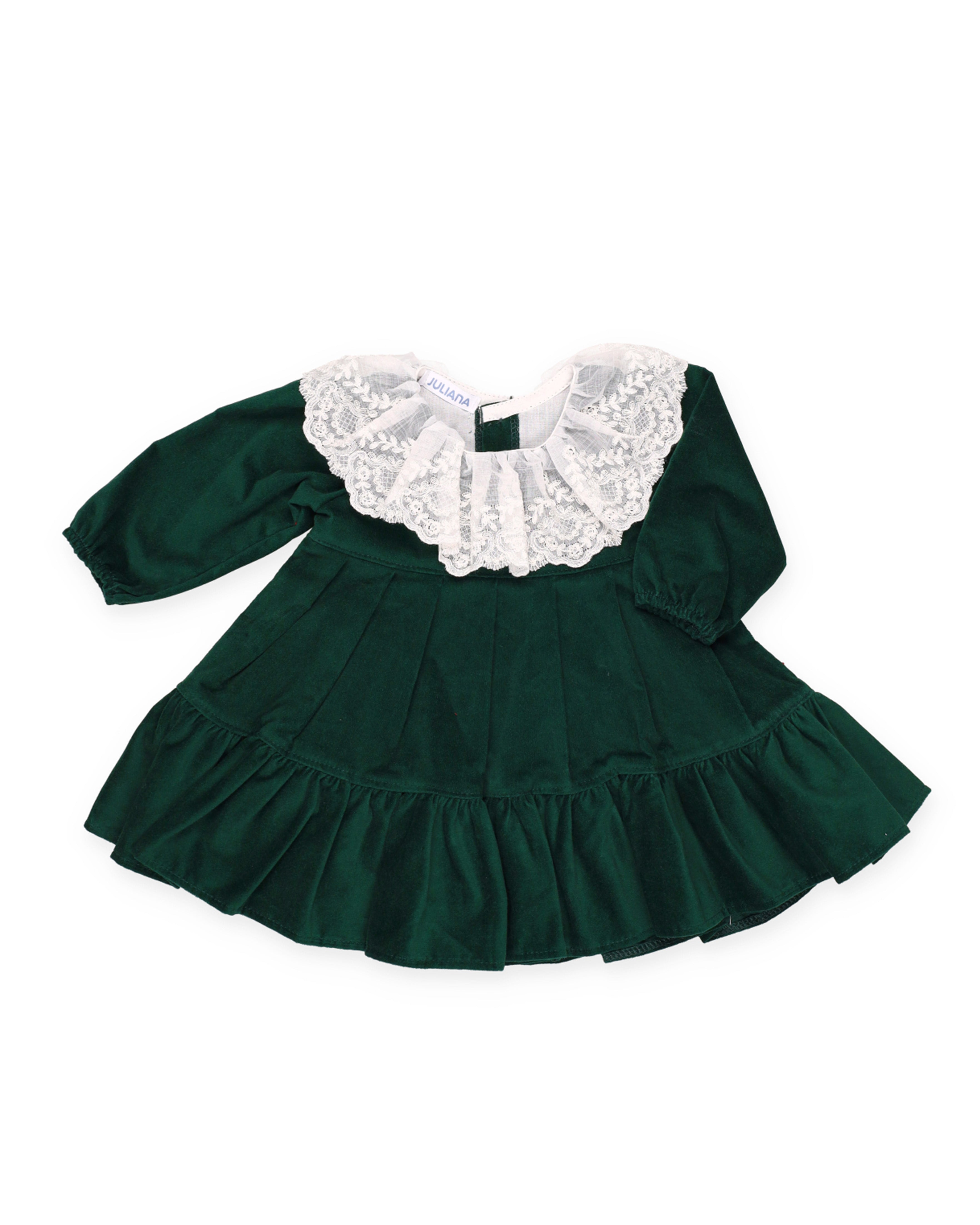 ABITO IN VELLUTO CON 2 VOLANT