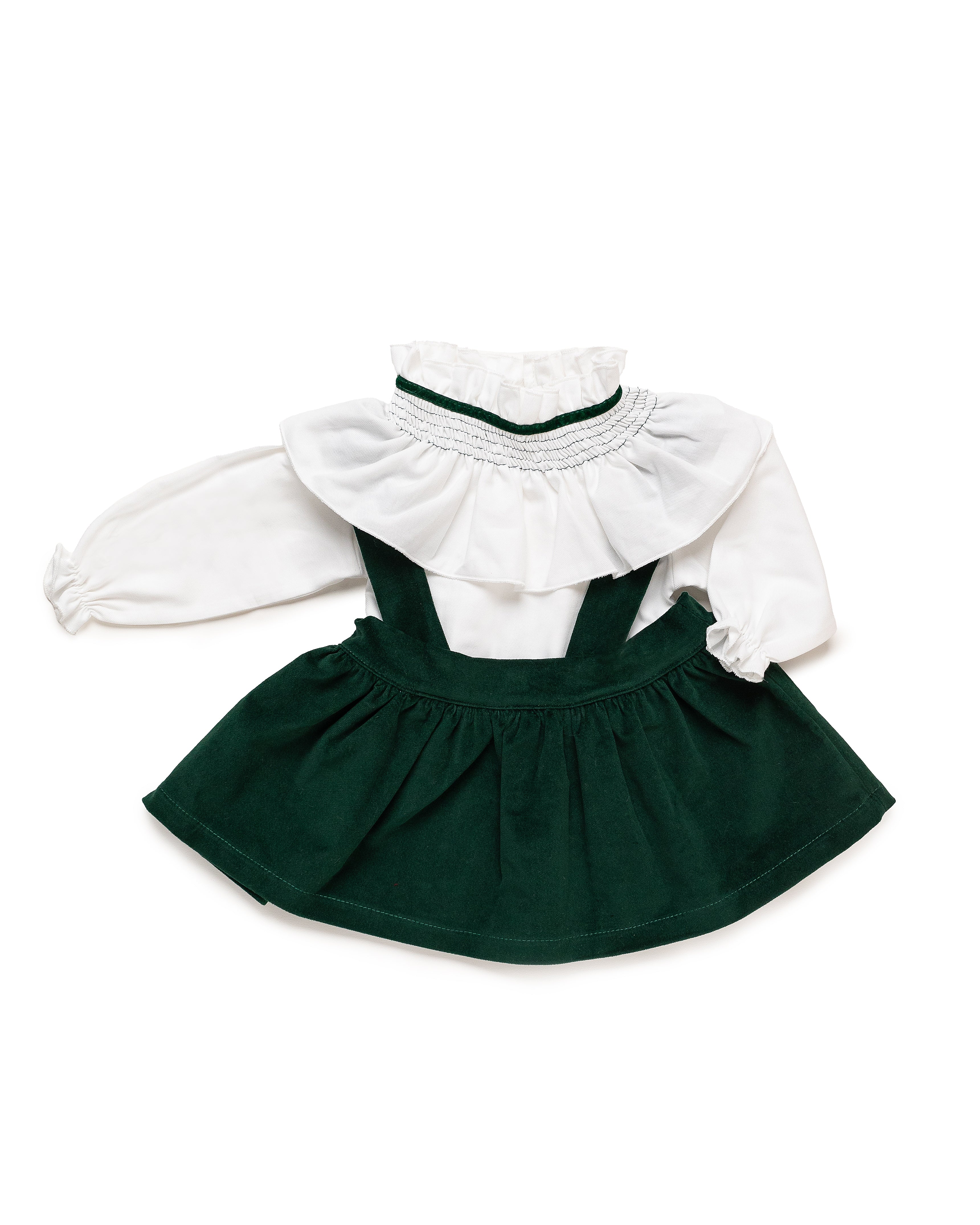 COMPLETO GONNA IN VELLUTO CON SPALLINE