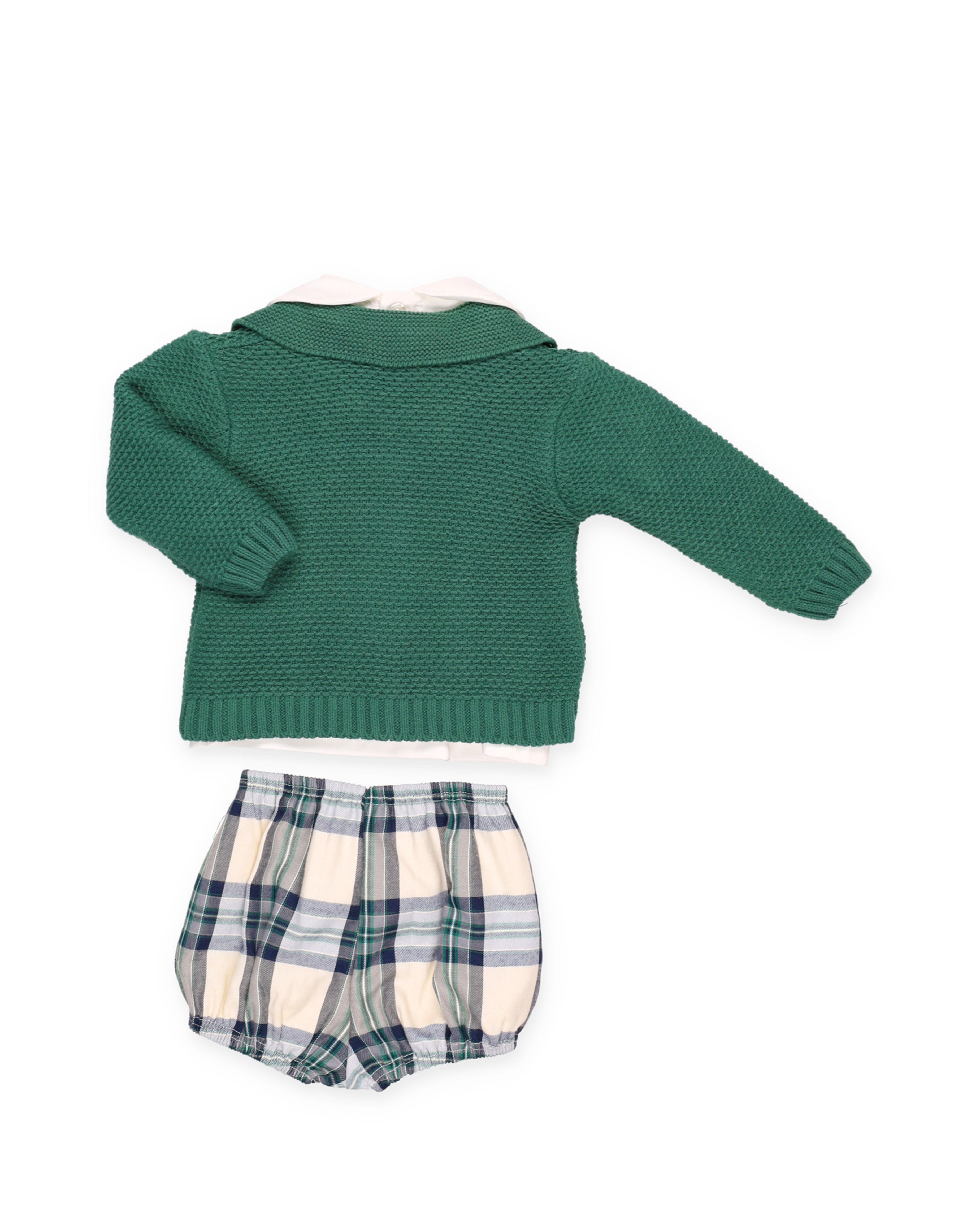 COMPLETO GIACCA A QUADRI CON 2 TRECCE