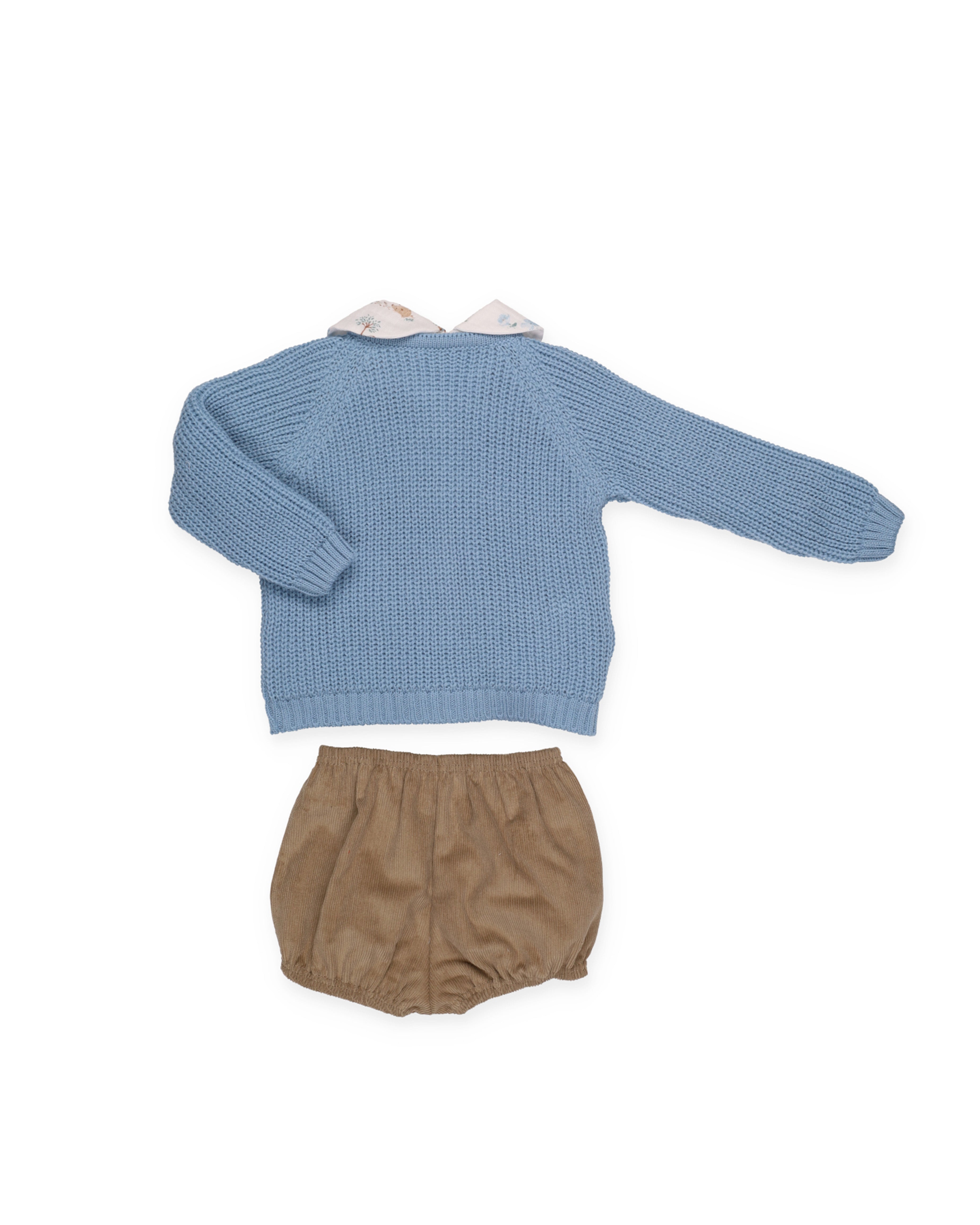 SET GIACCA E PANTALONI IN VELLUTO A COSTE CON STAMPA ANIMALI