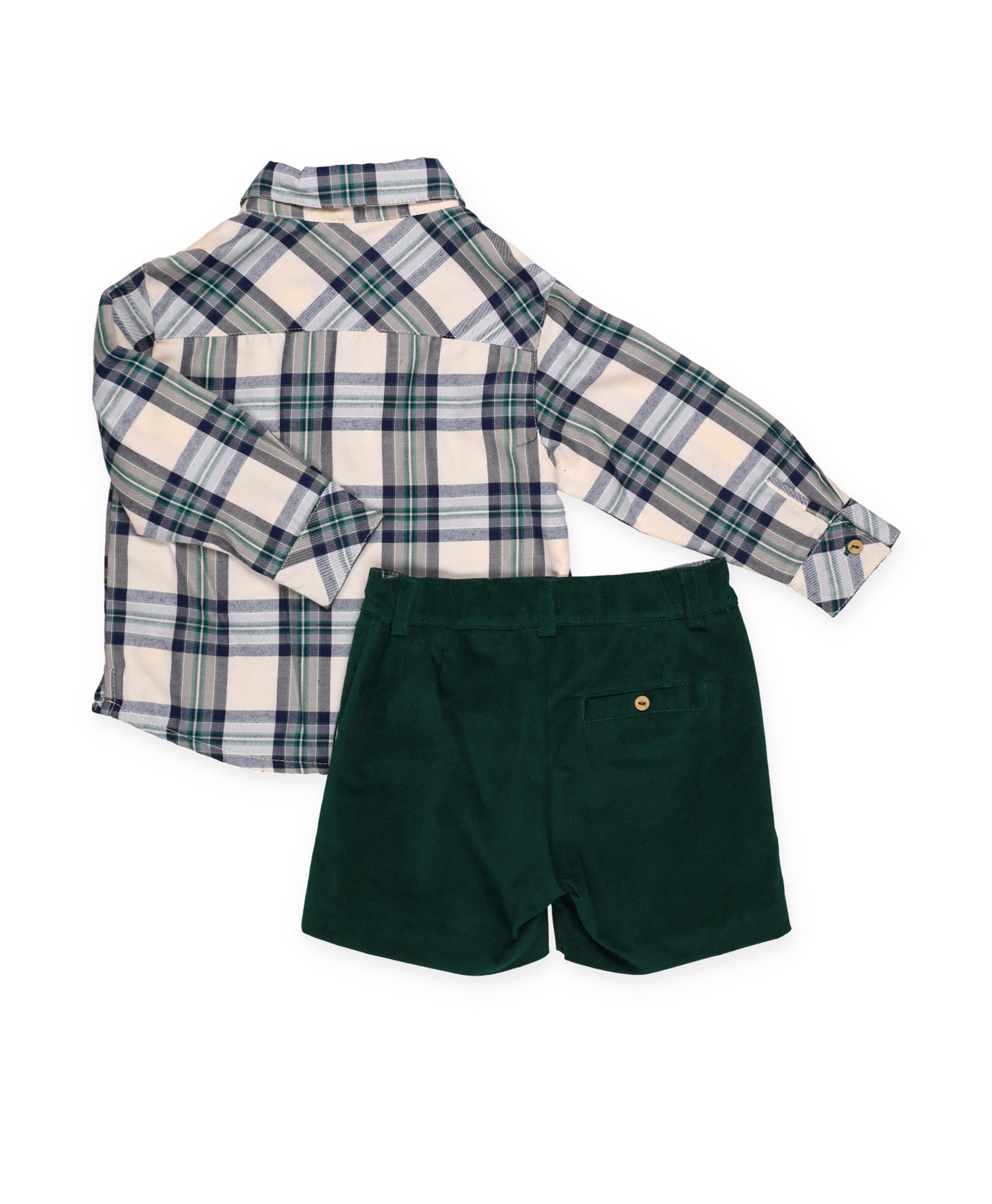 CONJUNTO NIÑO PANTALON CORTO CAMISA CUADROS