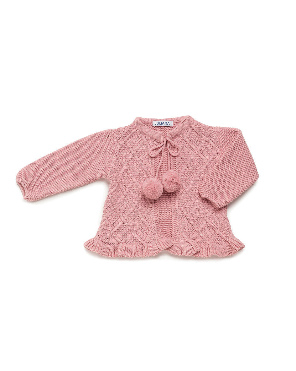 CHAQUETA LARGA ARANES 2 POMPONES