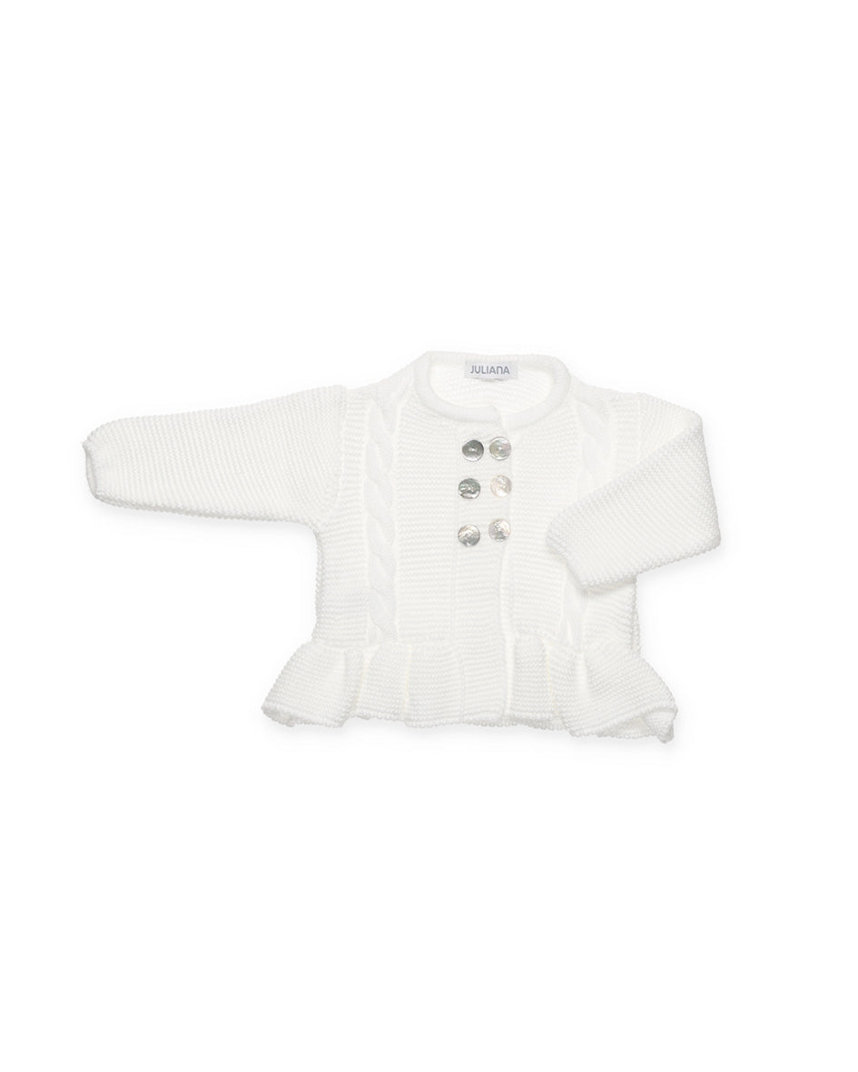 CHAQUETA LARGA 2 TRENZAS VOLANTE