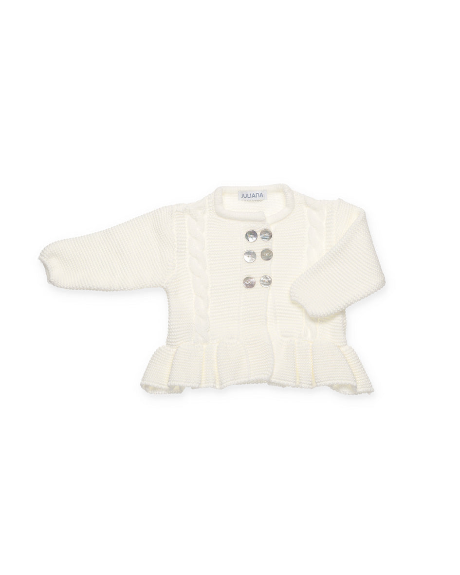 CHAQUETA LARGA 2 TRENZAS VOLANTE