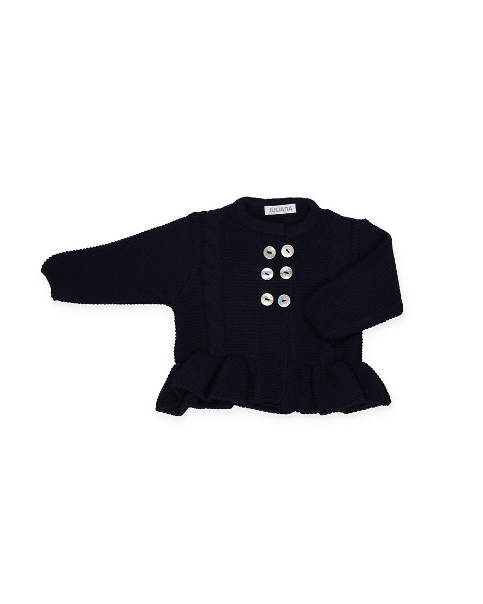 CHAQUETA LARGA 2 TRENZAS VOLANTE