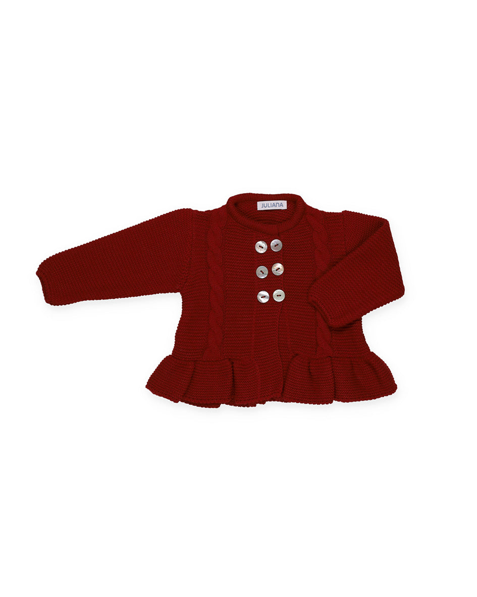 CHAQUETA LARGA 2 TRENZAS VOLANTE
