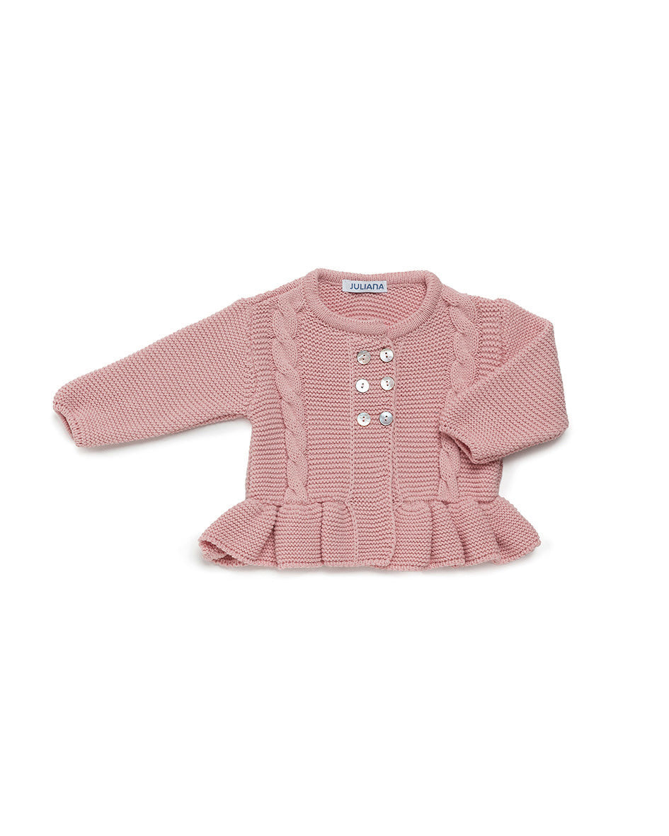 GIACCA LUNGA CON 2 TRECCE E VOLANT