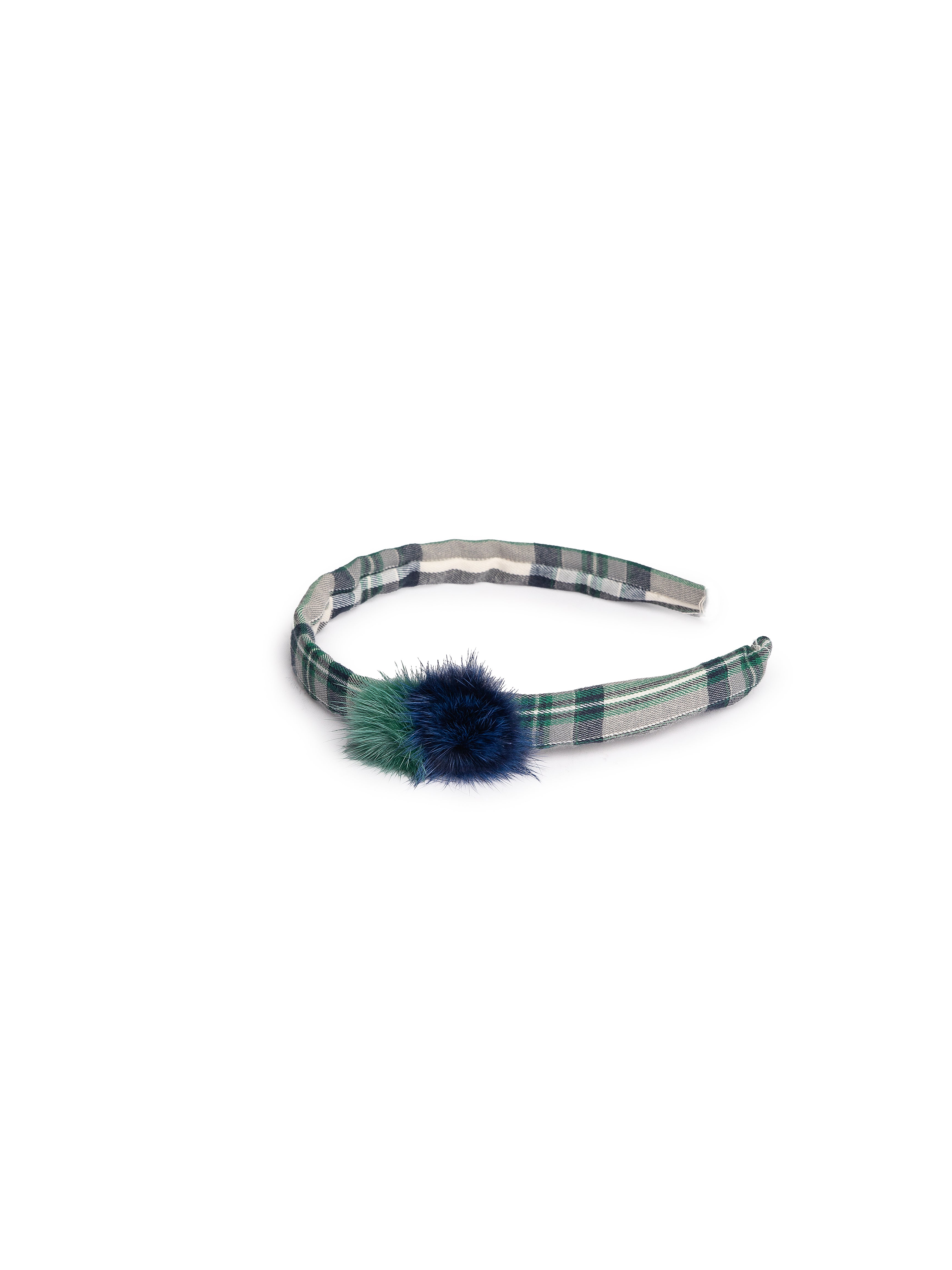 DIADEMA CUADROS 2 POMPONES