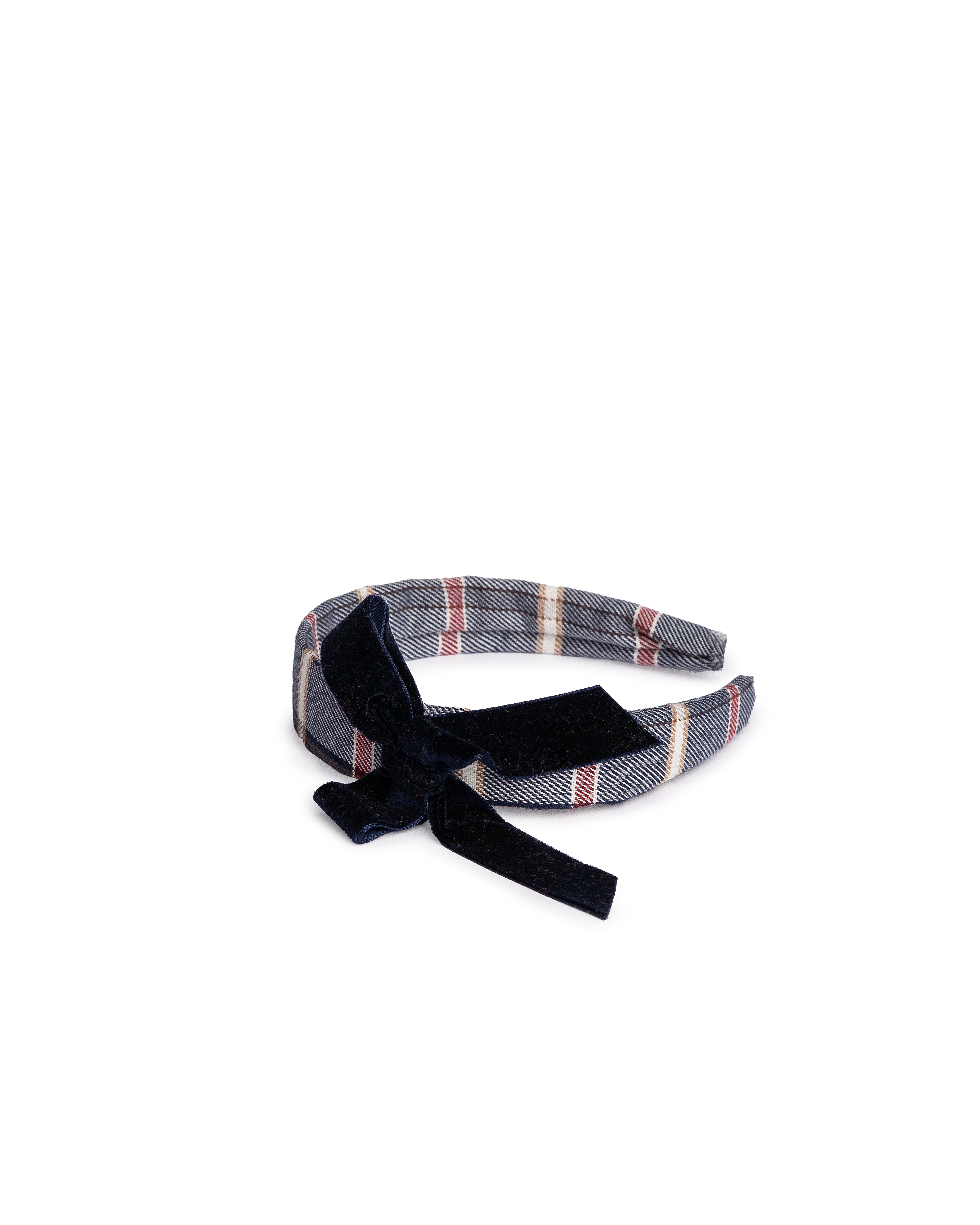 CERCHIETTO A QUADRI CON FIOCCO IN VELLUTO